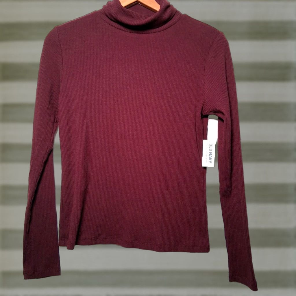 Old Navy Old Navy Shirt Women S Turtleneck Maroon Ribbed Knit Casual Pullover Knit Ribbed Turtleneck Raisin Arizona Classic Fall Winter Regular Women S Size S / US 4 / IT 40 - 1 Thumbnail
