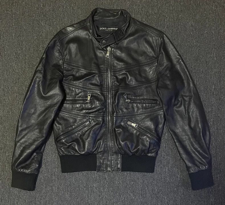 Dolce & Gabbana Dolce&Gabbana Leather Jacket-yf Size US L / EU 52-54 / 3 - 1 Thumbnail