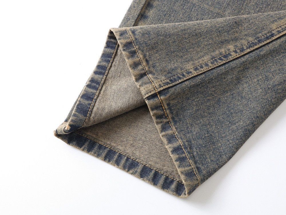 Vintage Men's washed distressed retro punk letter heart print jeans Size US 32 / EU 48 - 5 Thumbnail