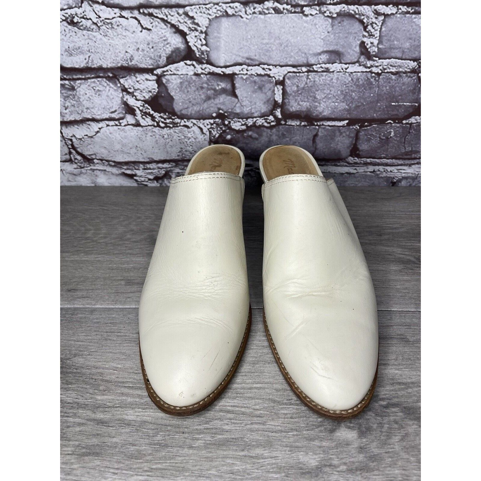 Madewell Madewell The Harper Ivory Leather Mules Stacked Heels Women Size US 8 / IT 38 - 12 Thumbnail