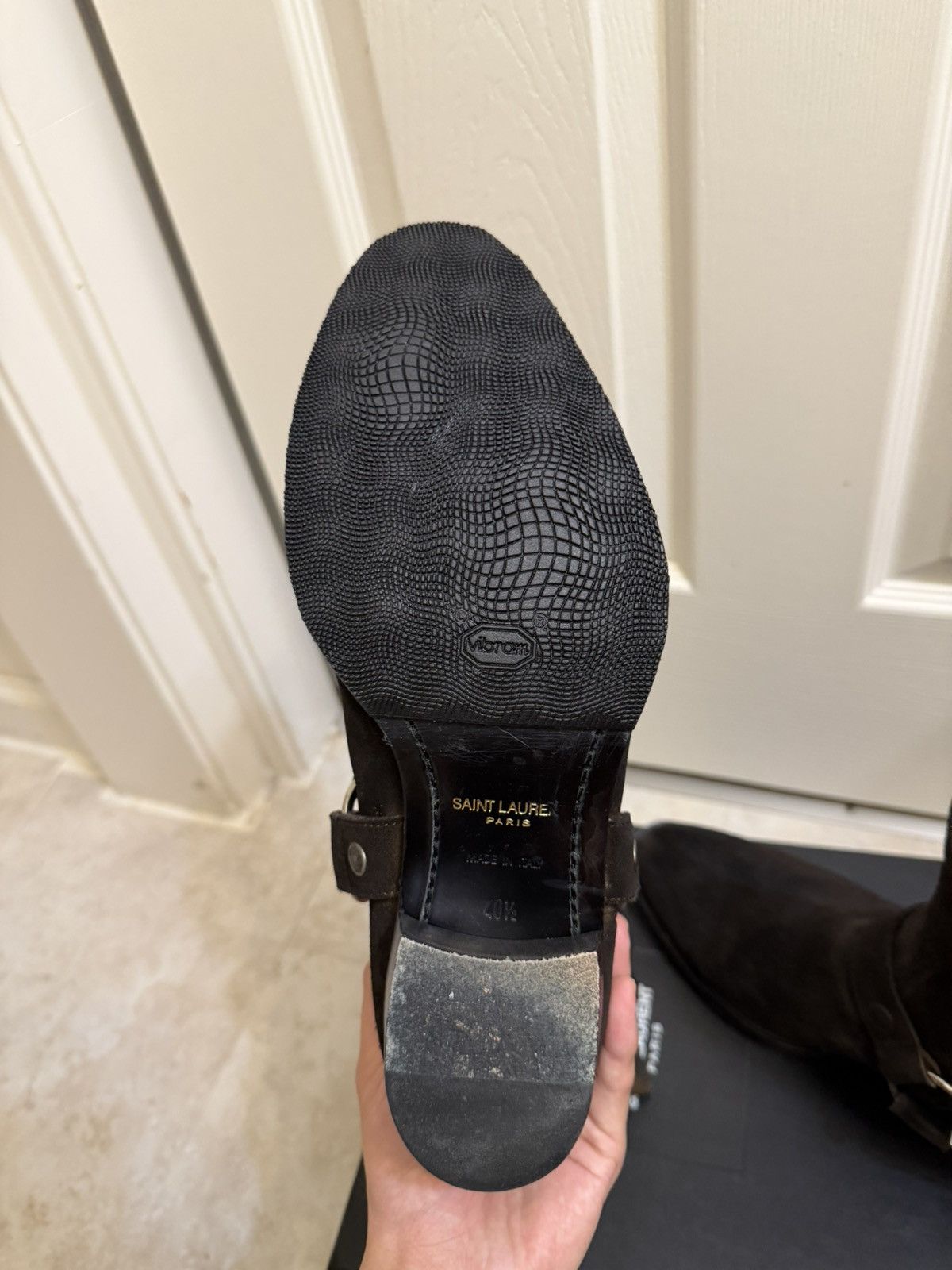 Saint Laurent Paris Saint Laurent Suede Leather Wyatt Harness Boots Dark Brown Size US 8 / EU 41 - 9 Thumbnail