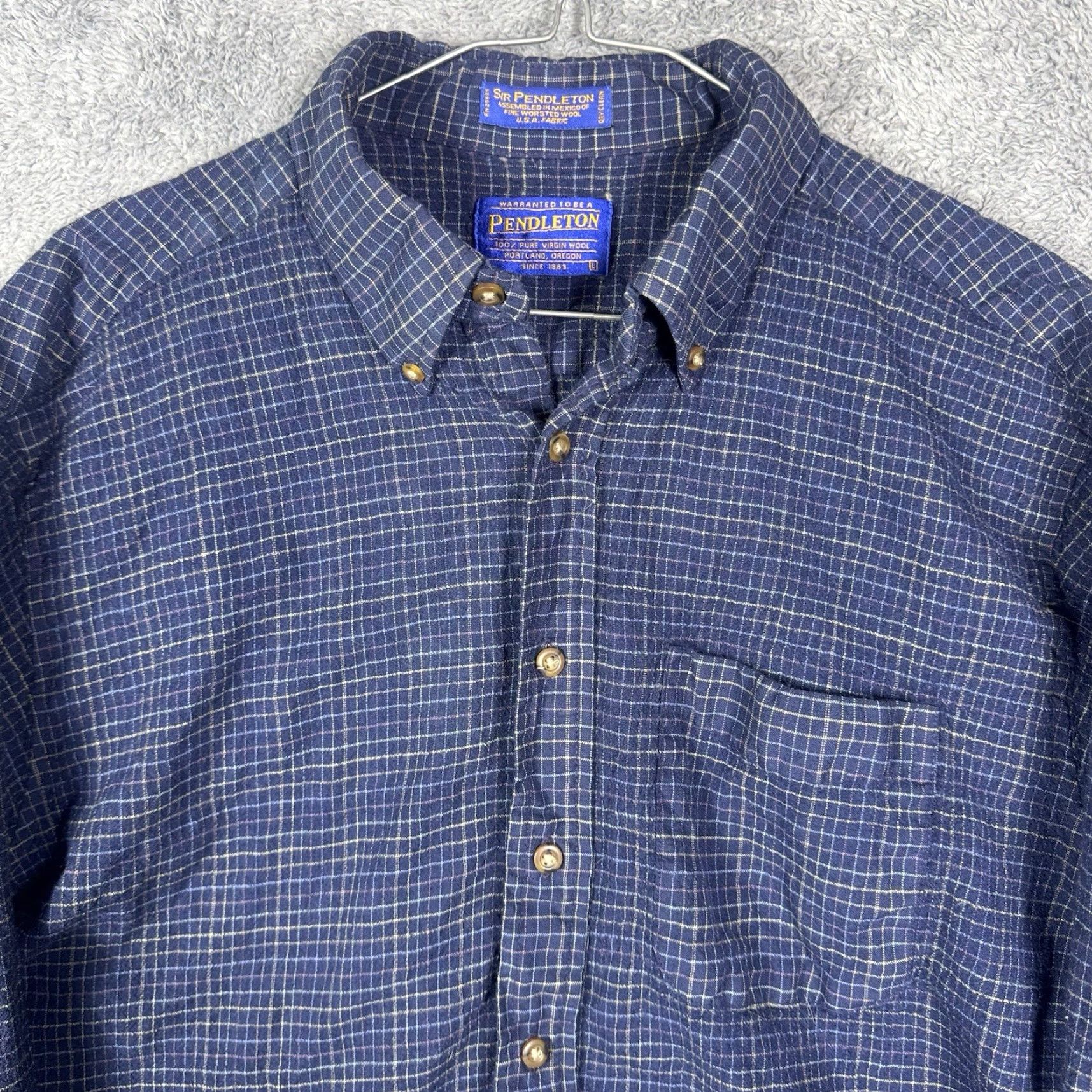 Pendleton VINTAGE Pendleton Sir Pendleton Shirt Mens L 100% Pure Virgin Wool Windowpane USA Board Shirt Mens L Wool Windowpane USA Board Pendleton Sir Pendleton Size US L / EU 52-54 / 3 - 7 Thumbnail