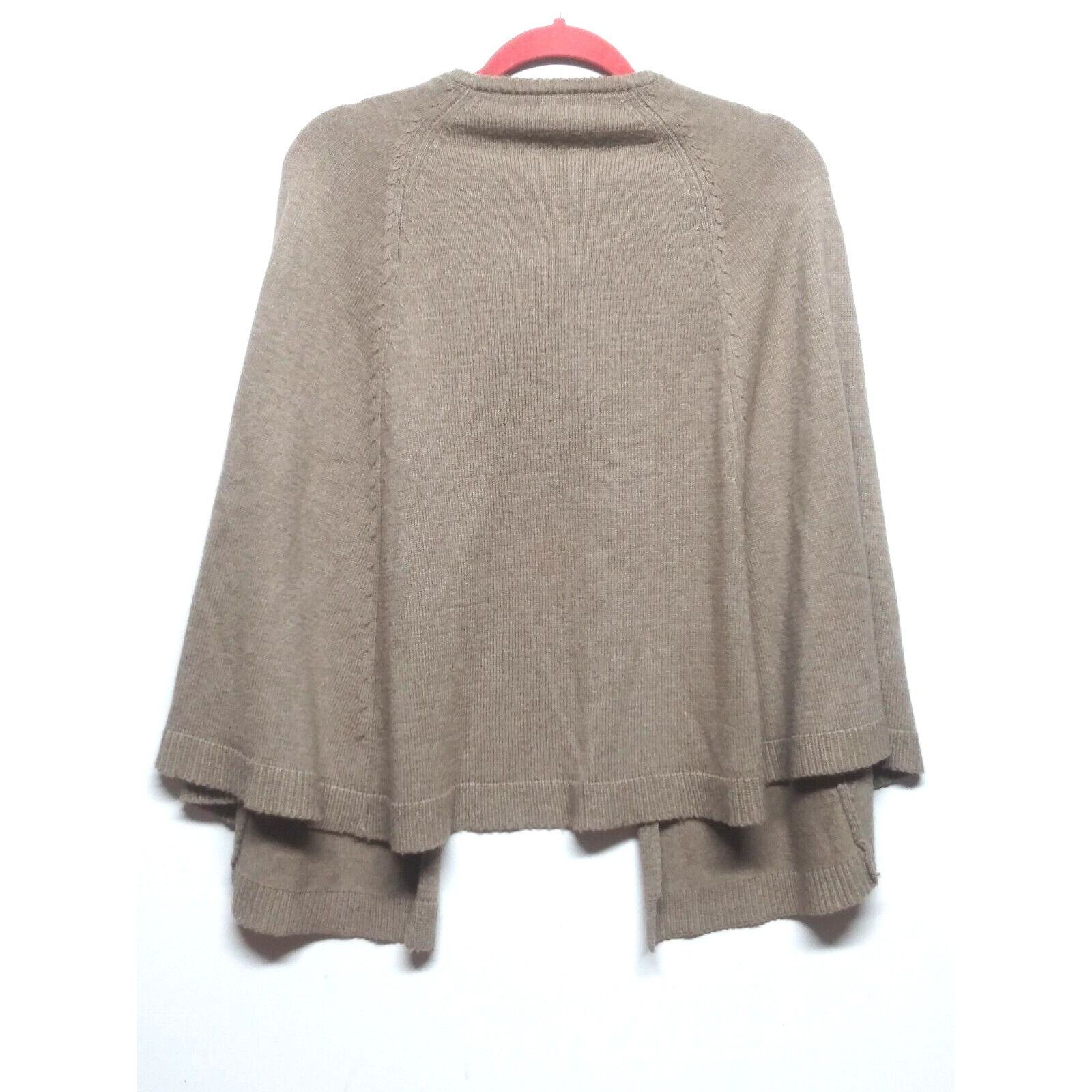 Vintage Women's Poncho Cape Sweater S/M Tan Lightweight Knit Cashmer Size M / US 6-8 / IT 42-44 - 2 Thumbnail