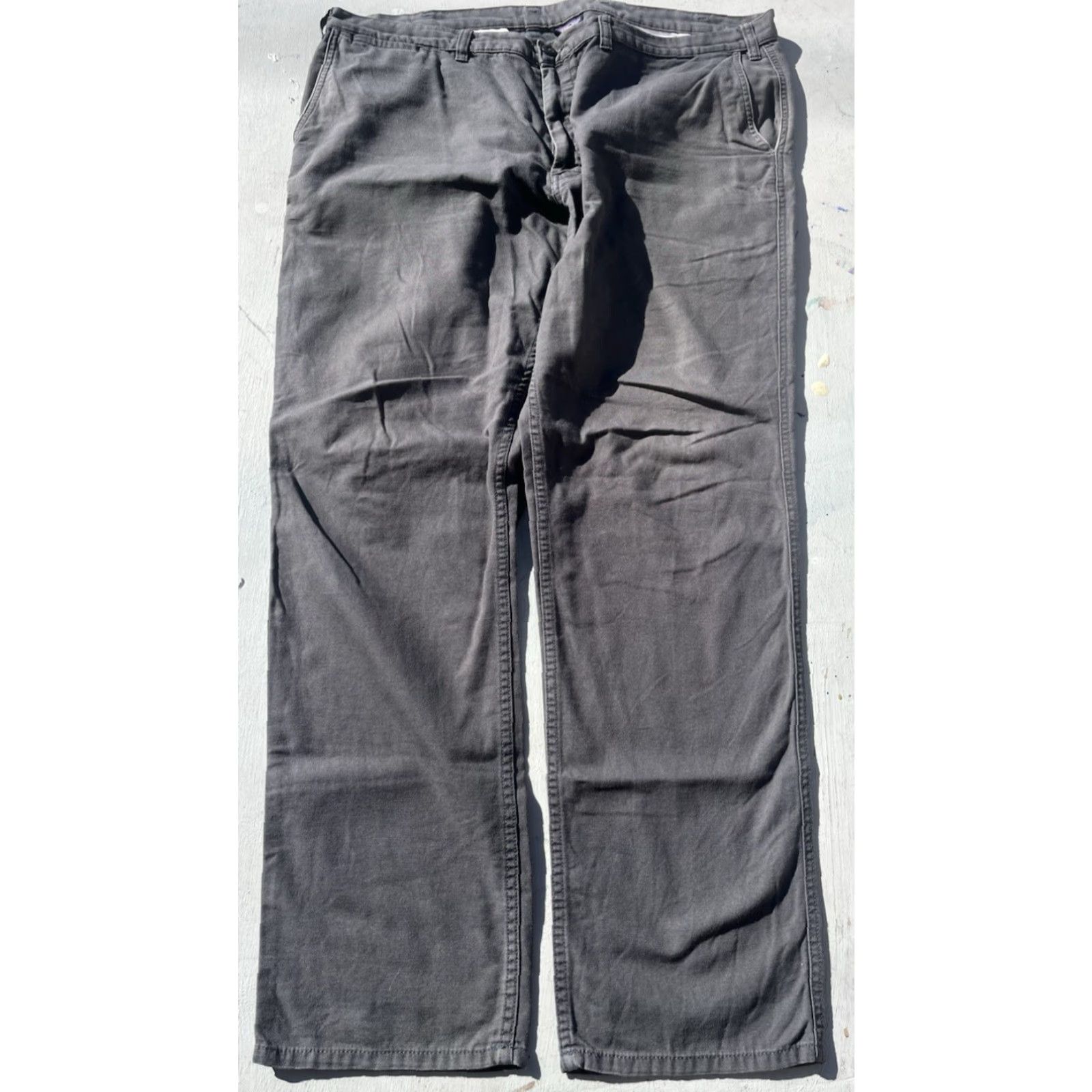 Patagonia VINTAGE Patagonia Pants Gray Solid 40 Flat Front Regular 32in Inseam 5-Pocket Chino Mens Size US 40 / EU 56 - 3 Thumbnail