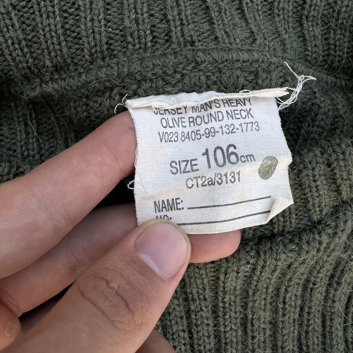 Aeronautica Militare Vintage Jersey Man’s Heavy Olive Round Neck Size 106 Size US L / EU 52-54 / 3 - 8 Thumbnail