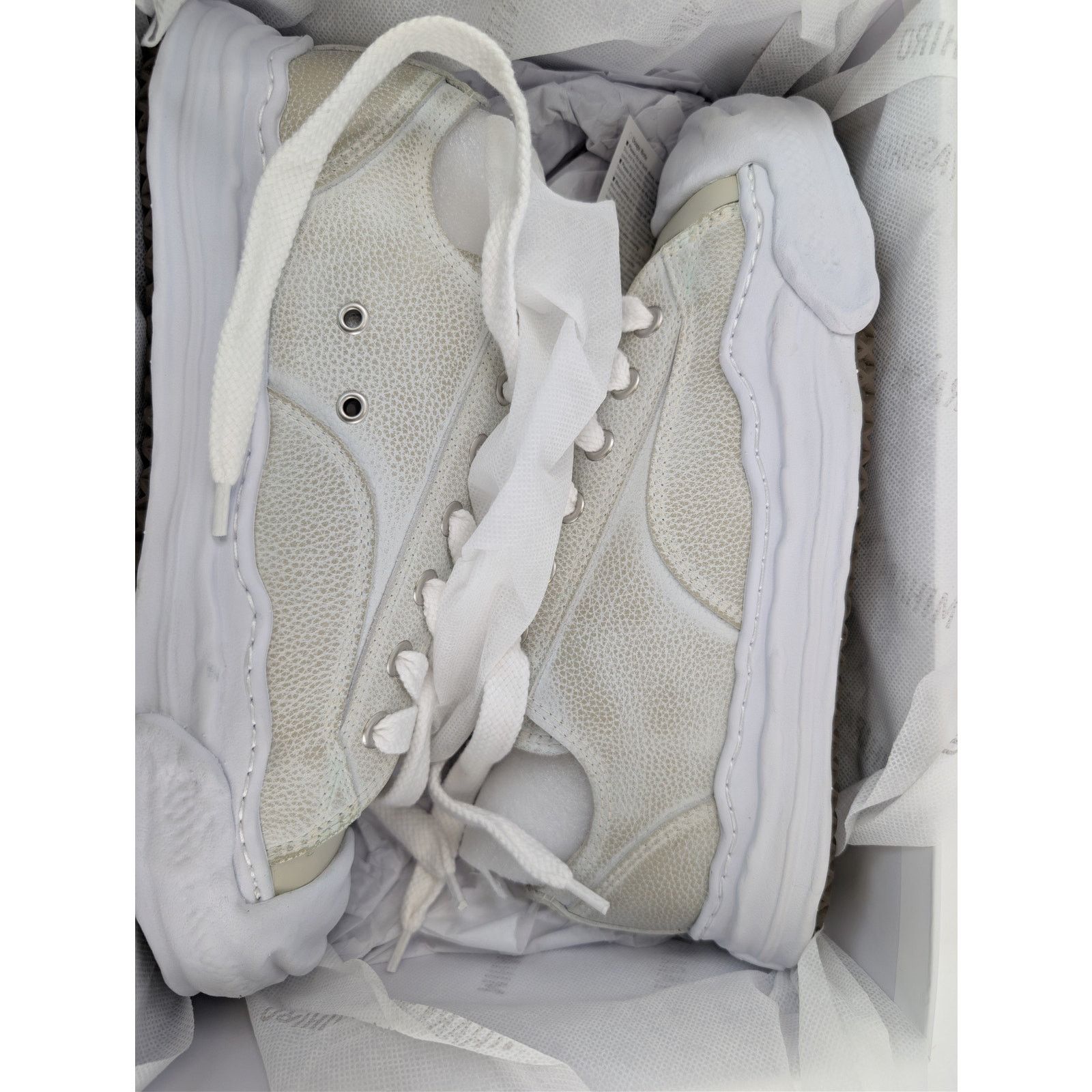 Maison MIHARA YASUHIRO o1rshd1 Hank Original Sole Brushed Sneaker in White Size US 12 / EU 45 - 21 Thumbnail