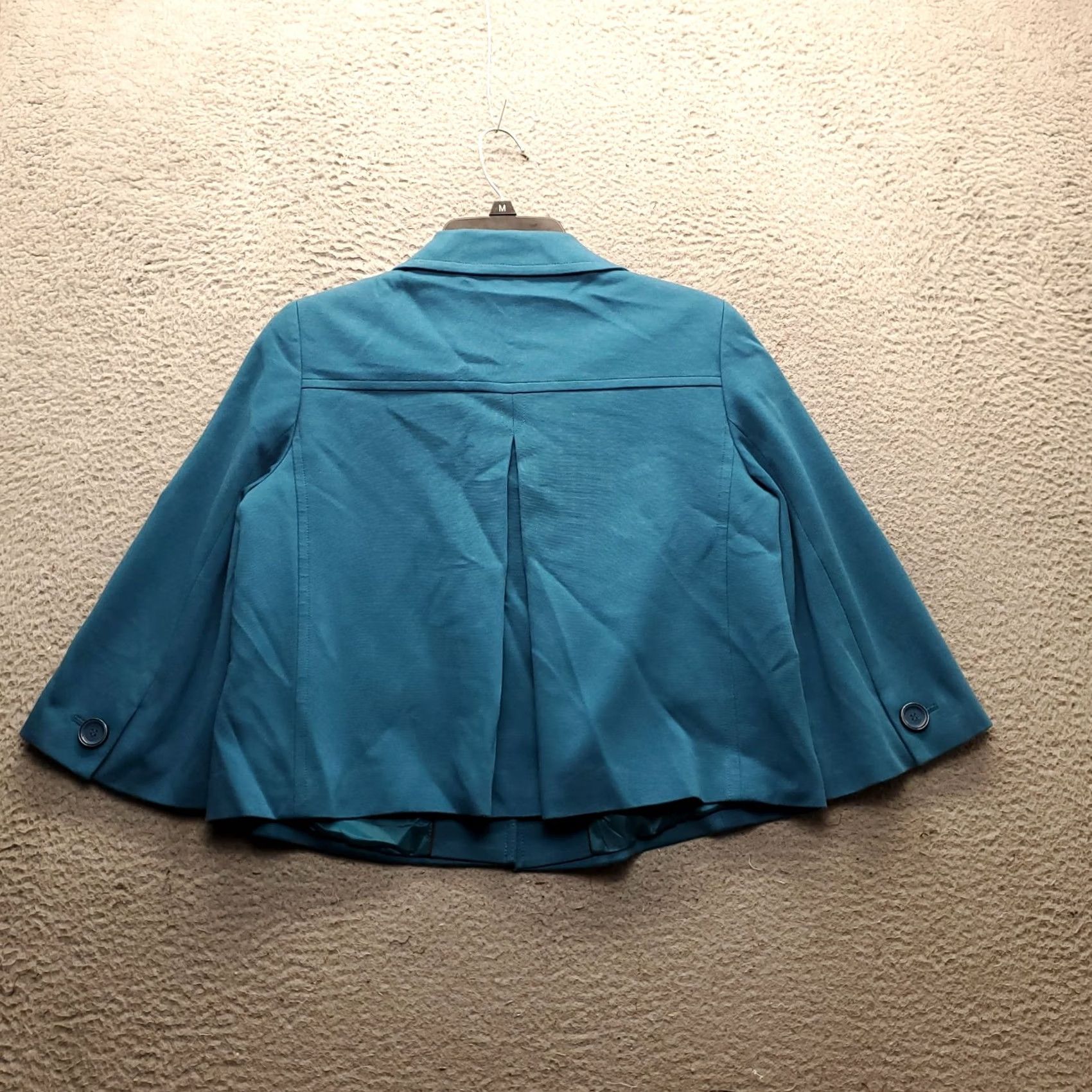 Talbots Talbots Cropped Blazer Jacket Womens 8 Petite Blue Stretch Collared Three Button Size M / US 6-8 / IT 42-44 - 2 Thumbnail