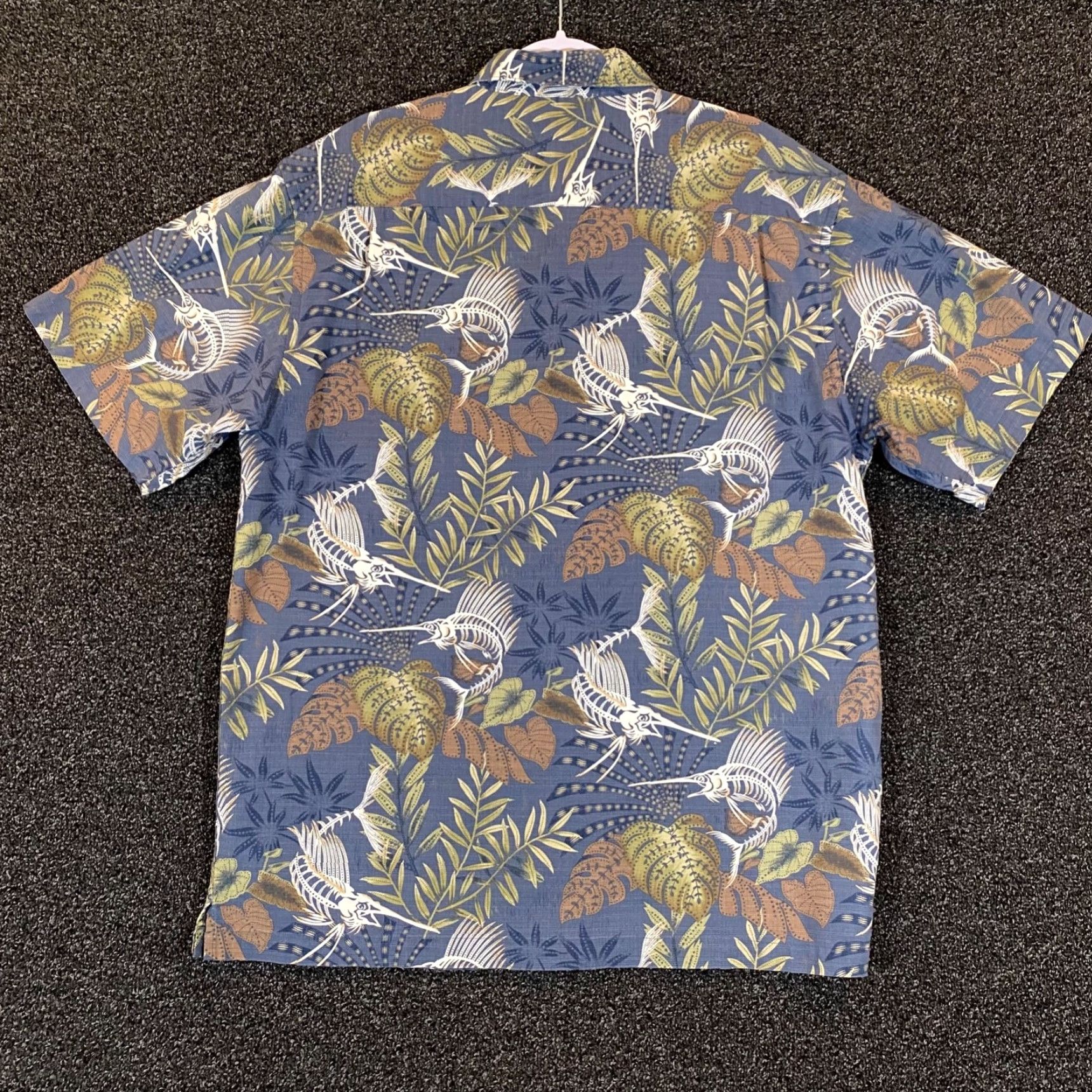 Vintage VINTAGE is not applicable; Reel Legends Shirt Mens Large Blue Floral Fish Button Up Outdoor S/S Performance Size US L / EU 52-54 / 3 - 7 Thumbnail