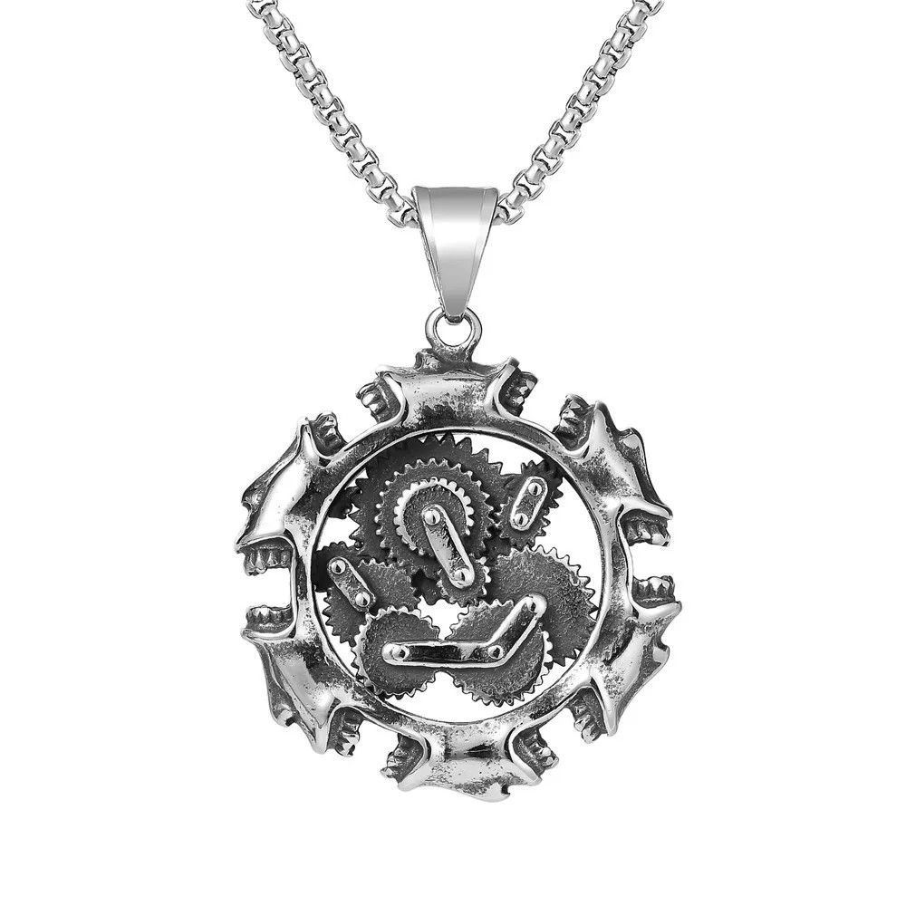 Jewelry Steampunk Mechanical Skull Pendant Stainless Necklace Gifts Size ONE SIZE - 6 Thumbnail