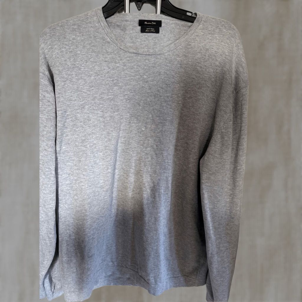 Massimo Dutti Mossimo Dutti Women's Heather Crew Neck Cotton Long Sleeve Tee Gray Large Size L / US 10 / IT 46 - 1 Thumbnail