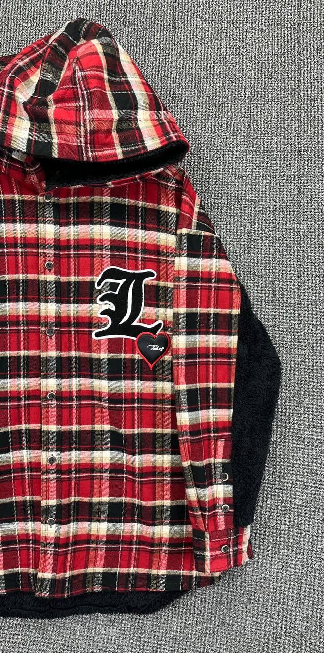 Japanese Brand Vintage Stud Muffin Shadow Plaid Fleece Button Up Jacket Size US L / EU 52-54 / 3 - 4 Thumbnail