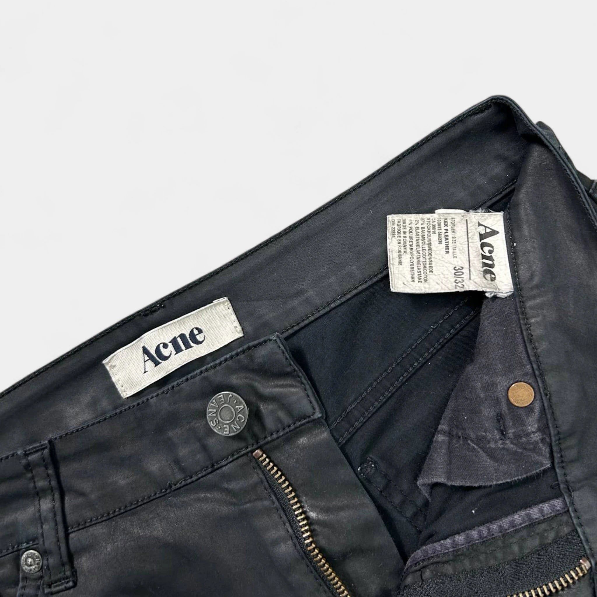 Acne Studios Acne Studios Vintage Avant-Garde Black Coated Denim Skinny J Size 27" / US 4 / IT 40 - 4 Thumbnail