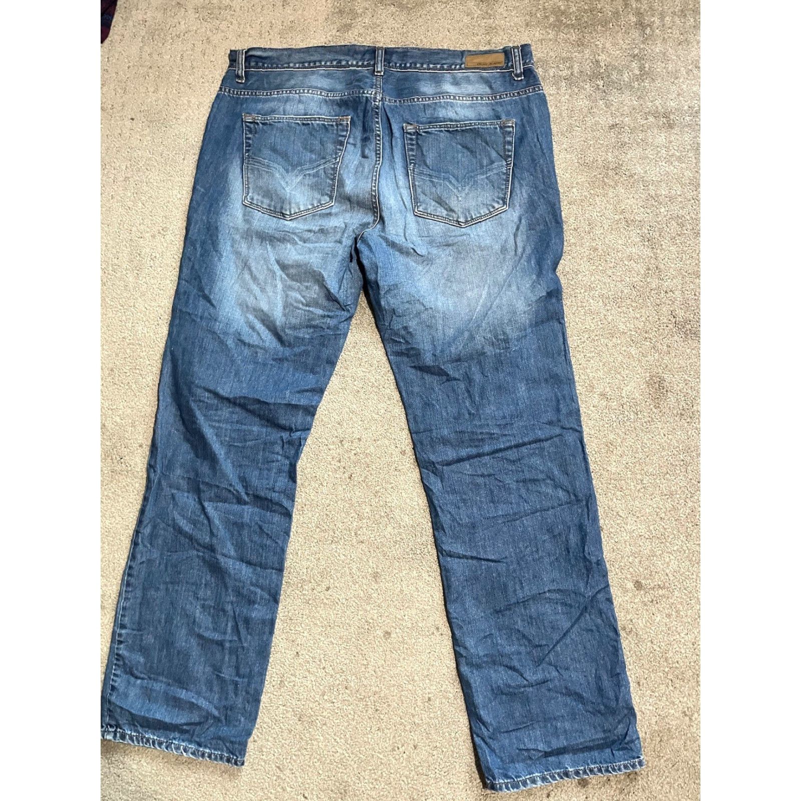 DKNY DKNY Jeans Men’s 38x32 Blue Cotton Denim Straight Leg Workwear Dark Wash Faded Denim Jeans Size US 38 / EU 54 - 2 Thumbnail