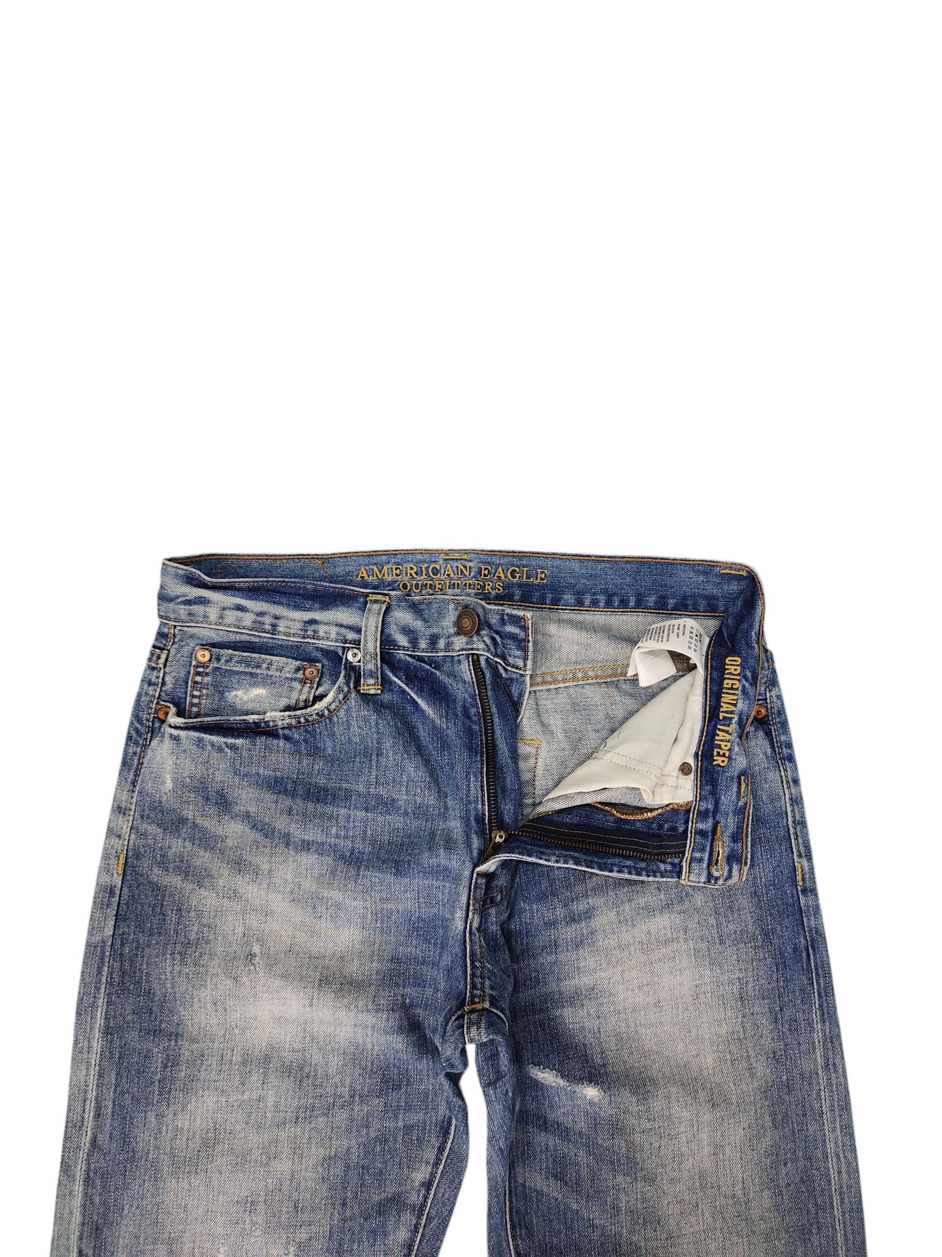 American Eagle Outfitters Vintage American Eagle Clawmark Distress Faded Denim Jeans Size US 30 / EU 46 - 8 Thumbnail
