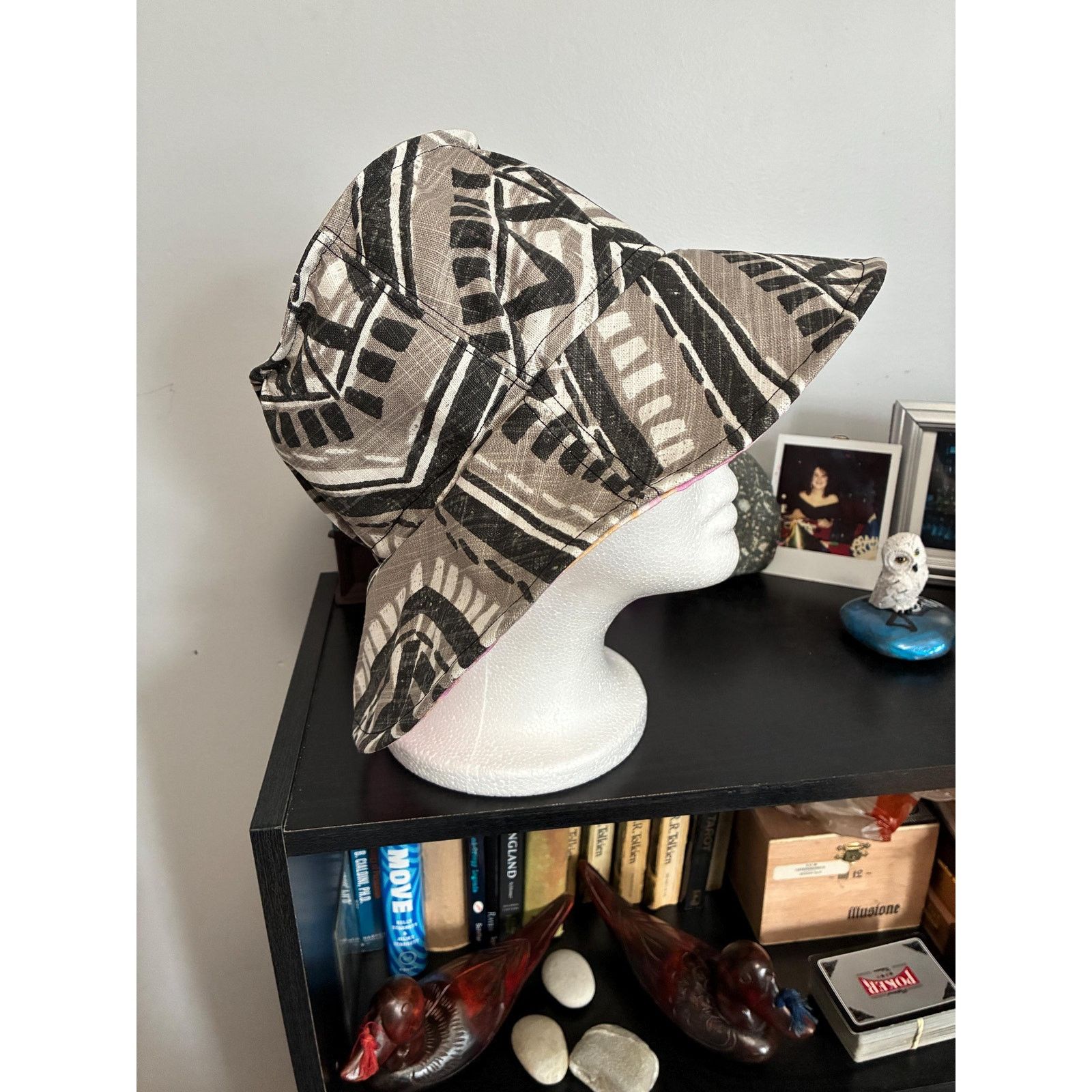 Other Bucket Hat Medium | Tribal Print with Pink Floral Lining Size ONE SIZE - 1 Thumbnail