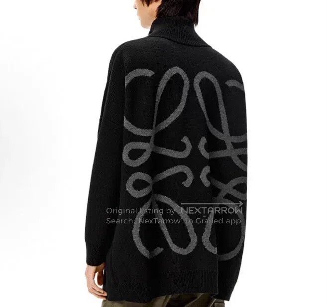 Loewe Loewe Black logo embedded floral wool semi-zip long-sleeve Size XS / US 0-2 / IT 36-38 - 8 Thumbnail