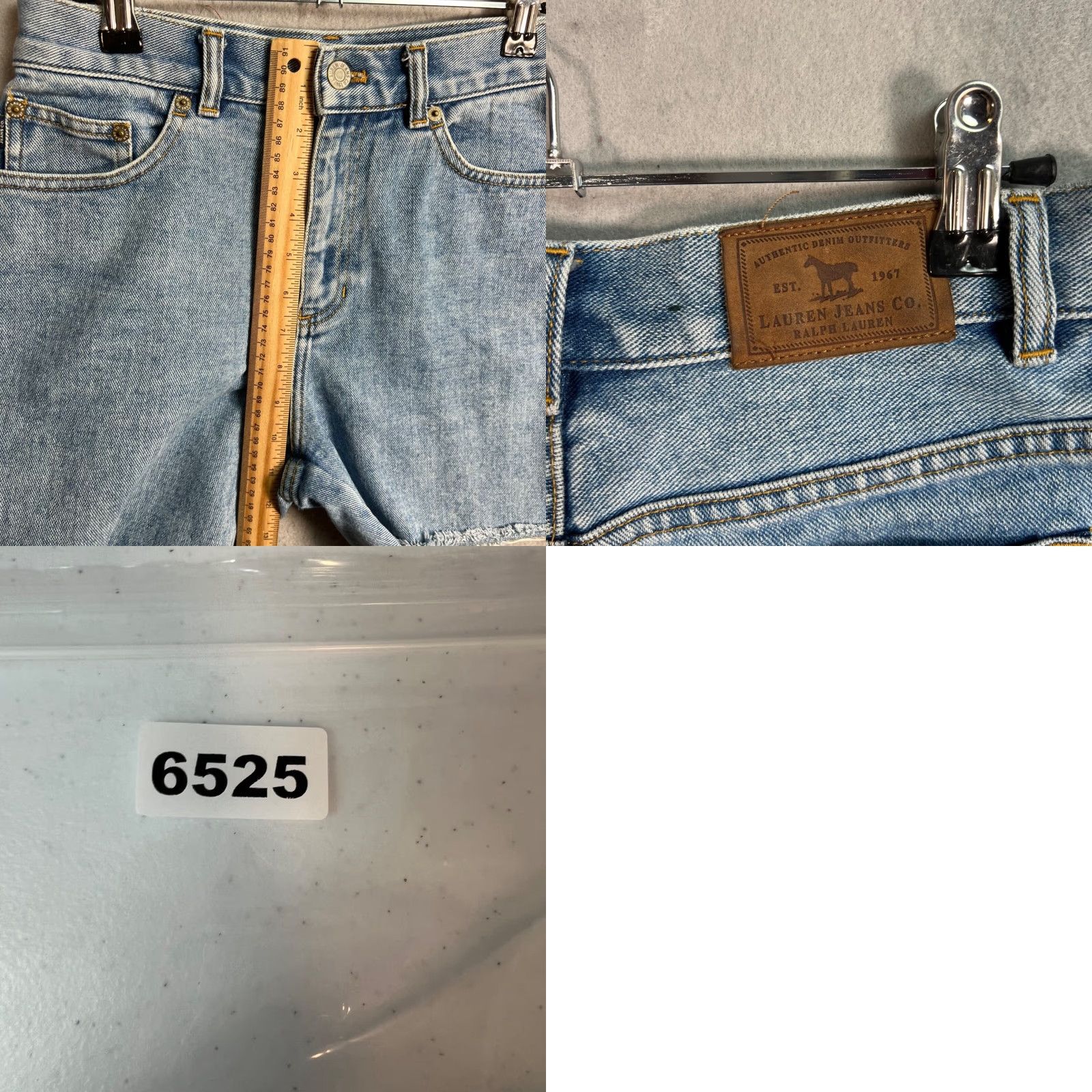 Ralph Lauren VINTAGE Lauren Ralph Lauren Womens 4P Light Wash Denim Shorts Cut-Off High-Waist Petite Blue Spring Summer Women's Size 27" / US 4 / IT 40 - 8 Thumbnail