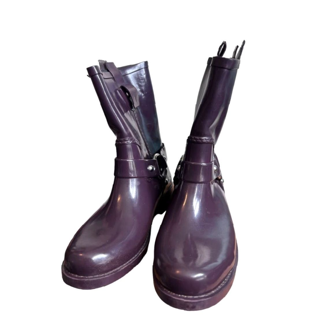 Michael Kors MICHAEL KORS Boots 8 Plum Purple Cowboy Rain Damaged - Pull tabs split Size US 8 / IT 38 - 2 Thumbnail