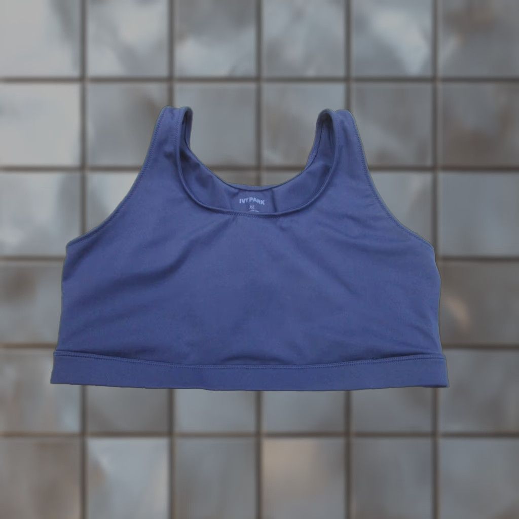 Ivy Park IVY PARK Sports Bra Womens XL Blue Yoga Running Support Stretch Gym Work out Size ONE SIZE - 1 Thumbnail