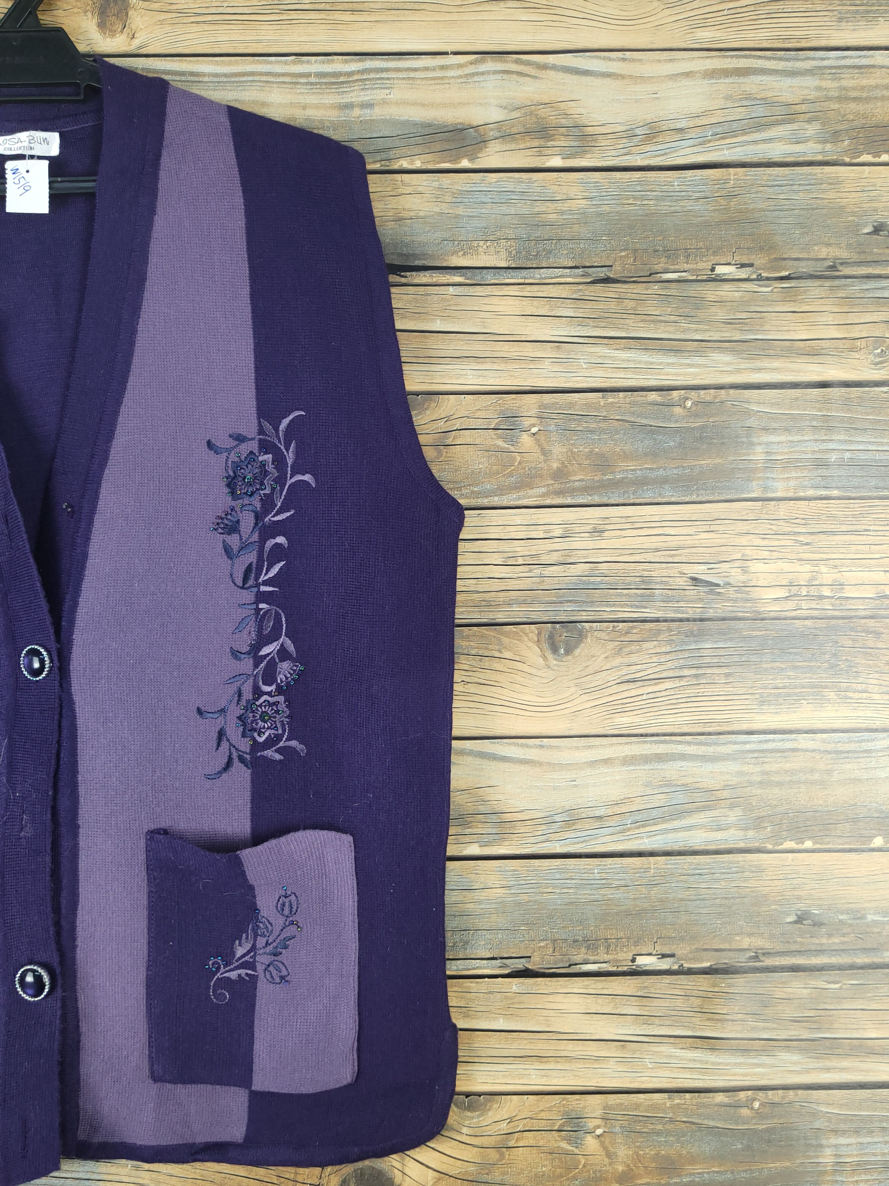 Homespun Knitwear Hgsa-bun Purple vintage Knitwear Vests #W1519 Size M / US 6-8 / IT 42-44 - 6 Thumbnail