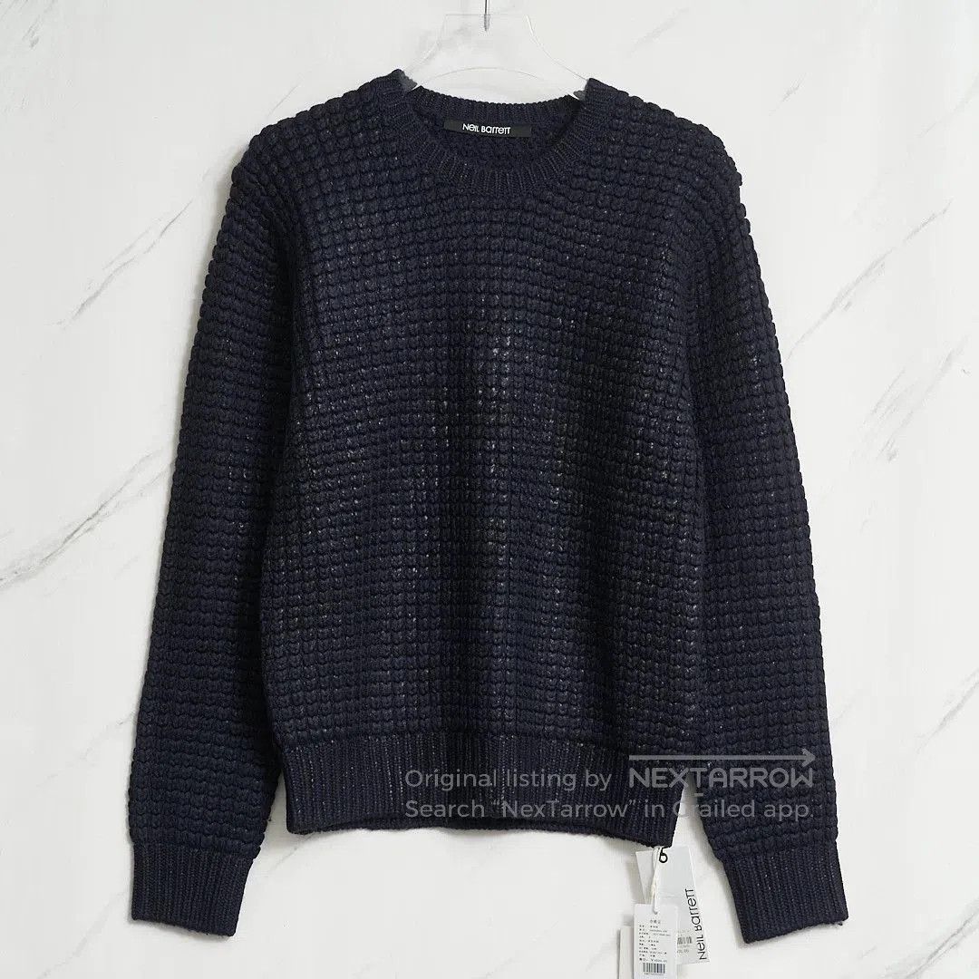 Neil Barrett Neil Barrett Men's Navy Cable Knit Sweater. Size US M / EU 48-50 / 2 - 1 Thumbnail