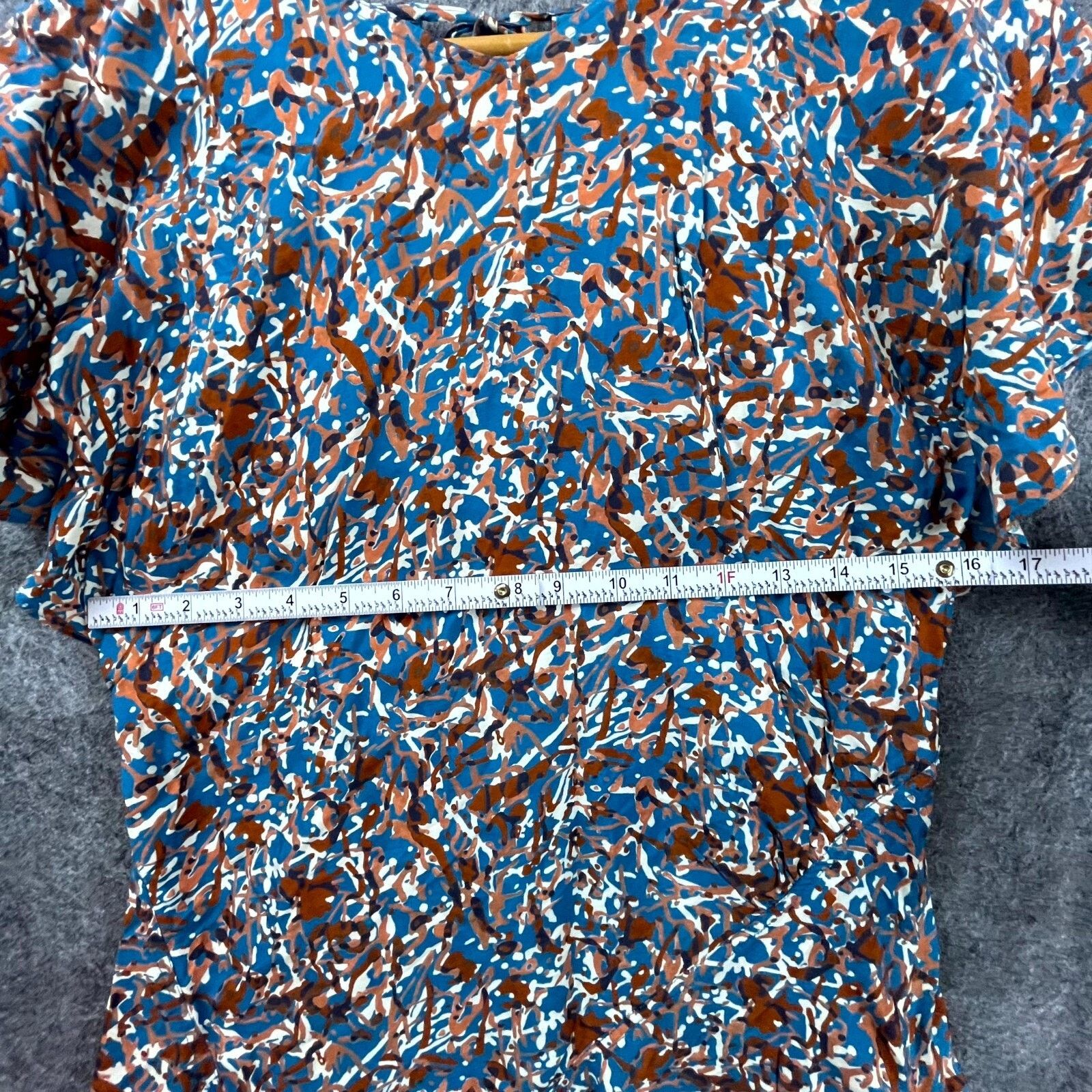 Joie Joie Hunter Mini Dress Womens 8 Fjord Blue Abstract Artsy Size M / US 6-8 / IT 42-44 - 7 Thumbnail