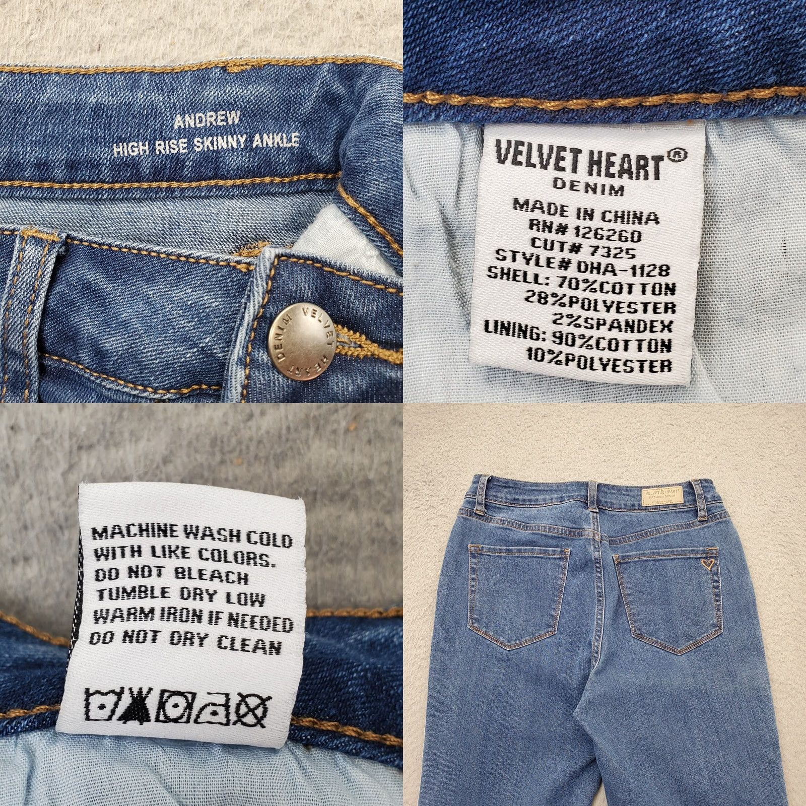 Velvet Velvet Heart Womens Jeans 27 Blue Denim Button Fly High Rise Skinny Ankle Shorts? Size 27" / US 4 / IT 40 - 8 Thumbnail