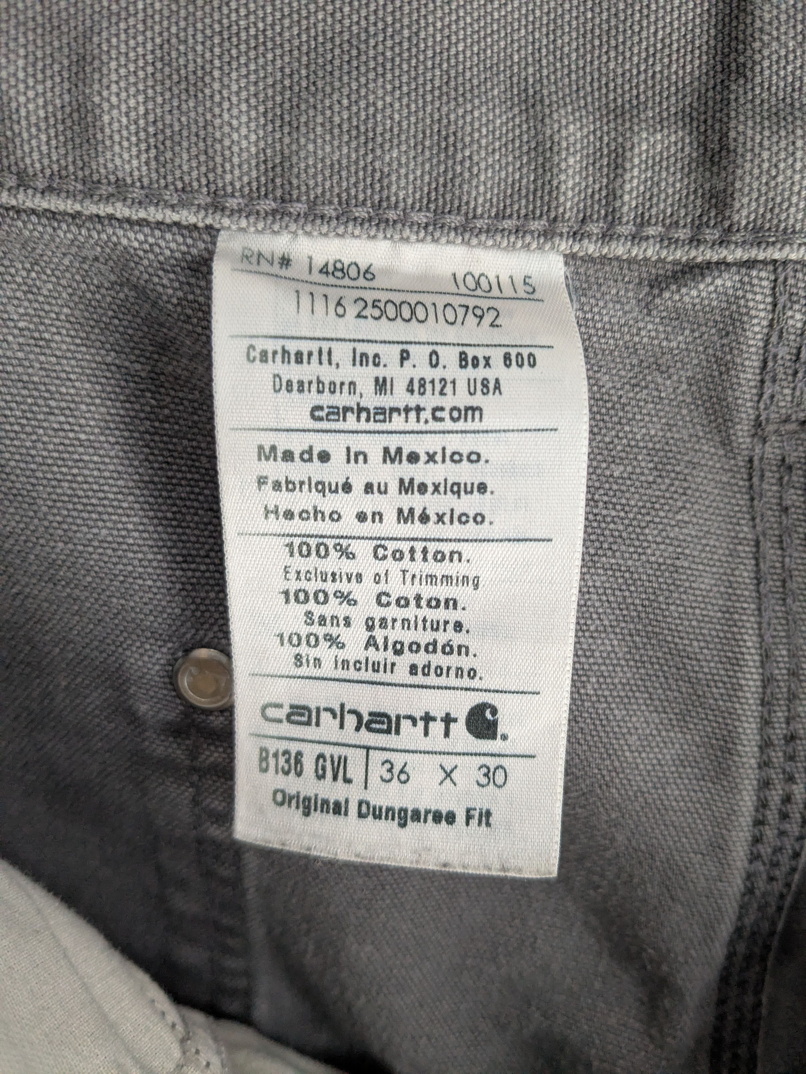 Carhartt Original dungaree fit canvas double knees Size US 36 / EU 52 - 9 Thumbnail