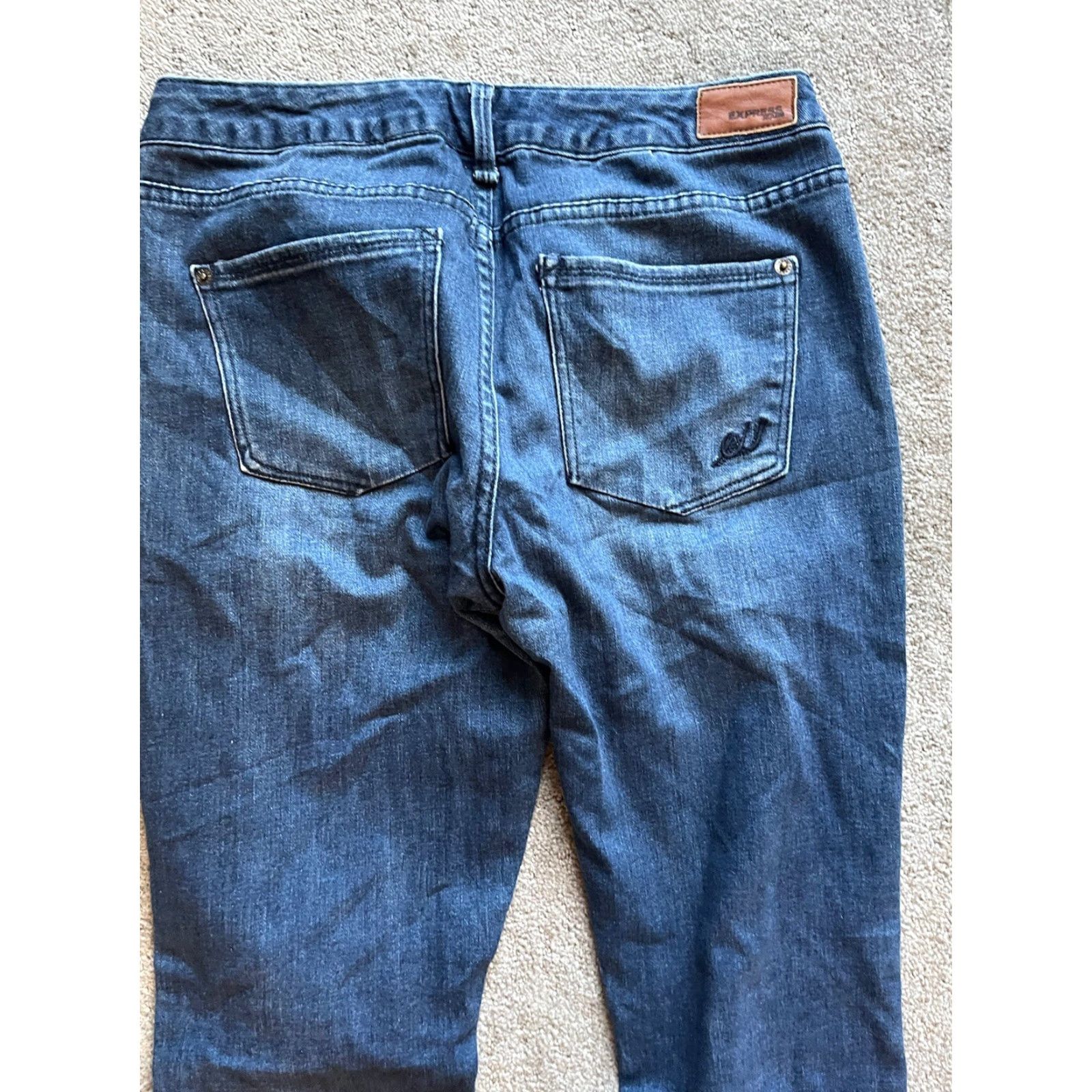 Express Express Women's Mid Rise Skinny Jeans Size 8 Blue Stretch Denim 5-Pocket Size 30" / US 8 / IT 44 - 2 Thumbnail