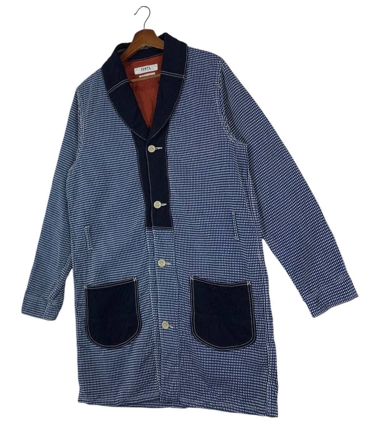 FDMTL VINTAGE FDMTL INDIGO SASHIKO BORO COAT Size US M / EU 48-50 / 2 - 2 Thumbnail