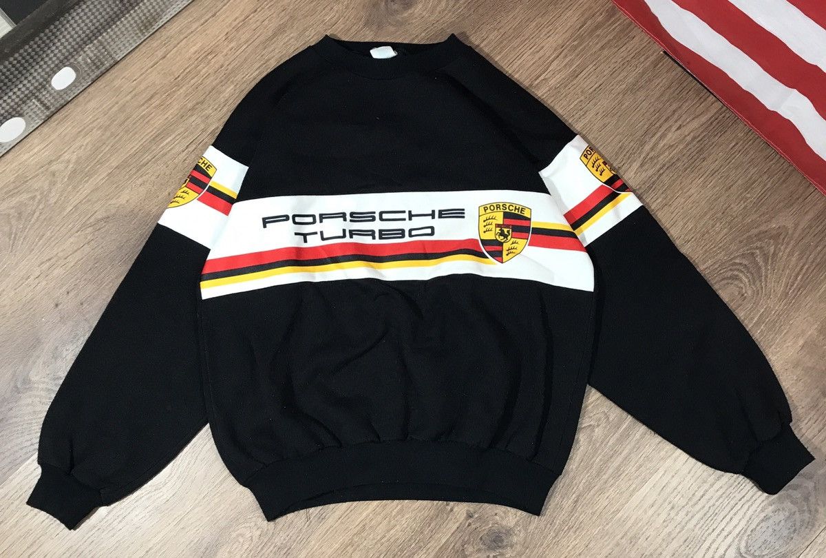 Vintage Vintage Porshe Turbo Racing 80s 90s Sweatshirt Big Logo 