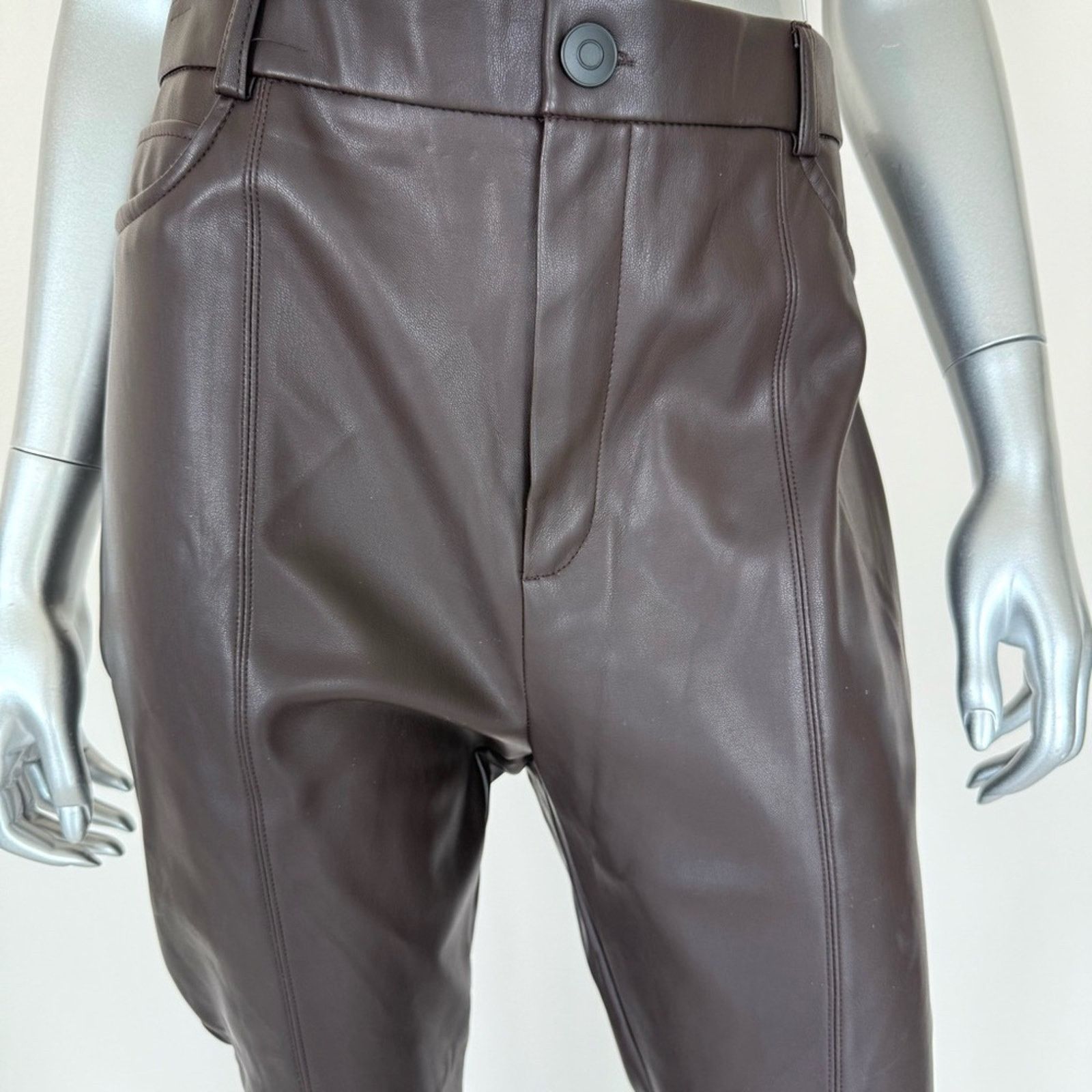 Zara NEW!!! Zara faux leather brown pants size XL Size 34" / US 12 / IT 48 - 2 Thumbnail