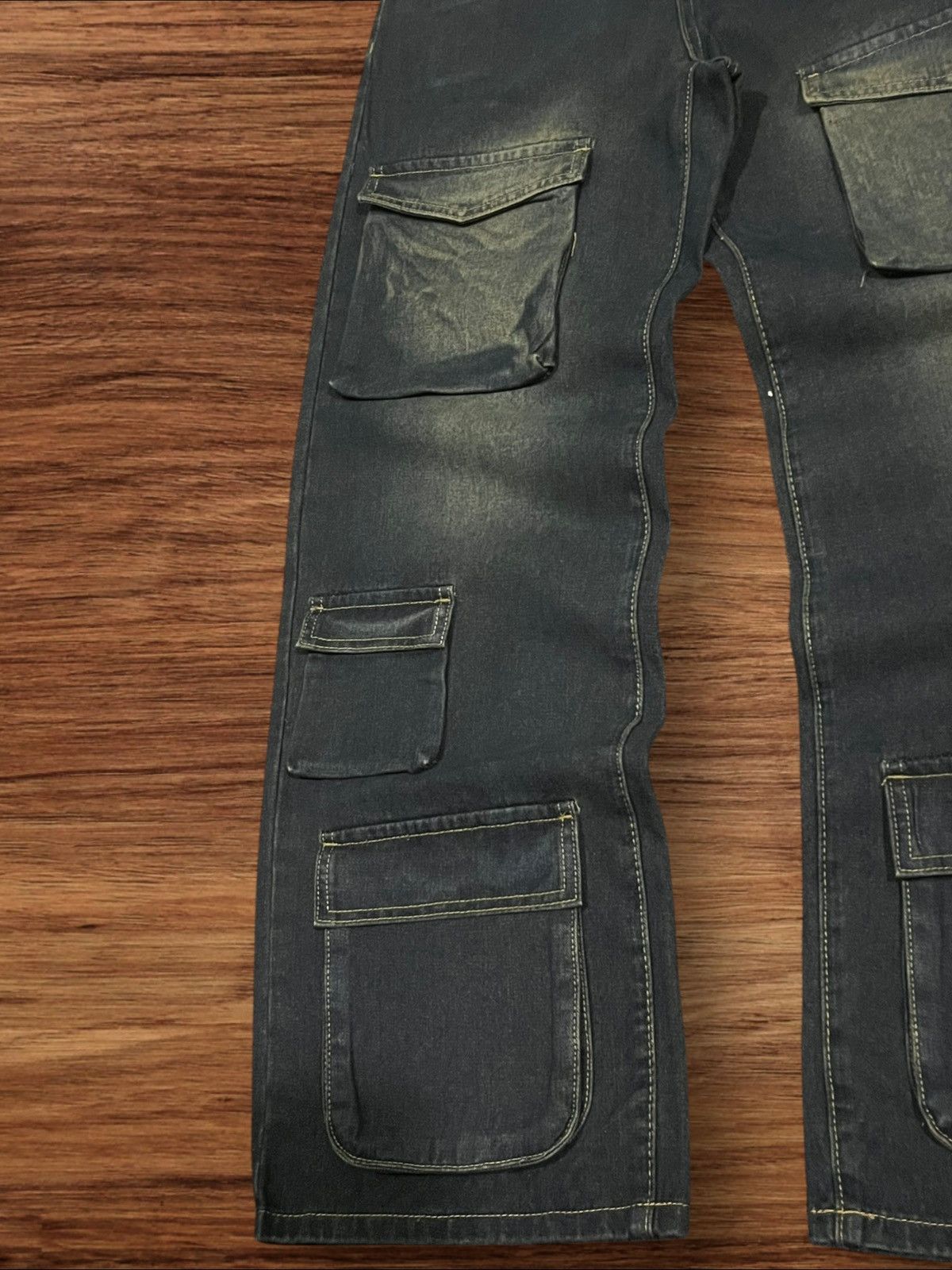 If Six Was Nine × Le Grande Bleu (L.G.B.) × Tornado Mart Vintage Hip Hop Style Multiple Pocket Blue Mud Washed Jeans Size US 30 / EU 46 - 9 Thumbnail
