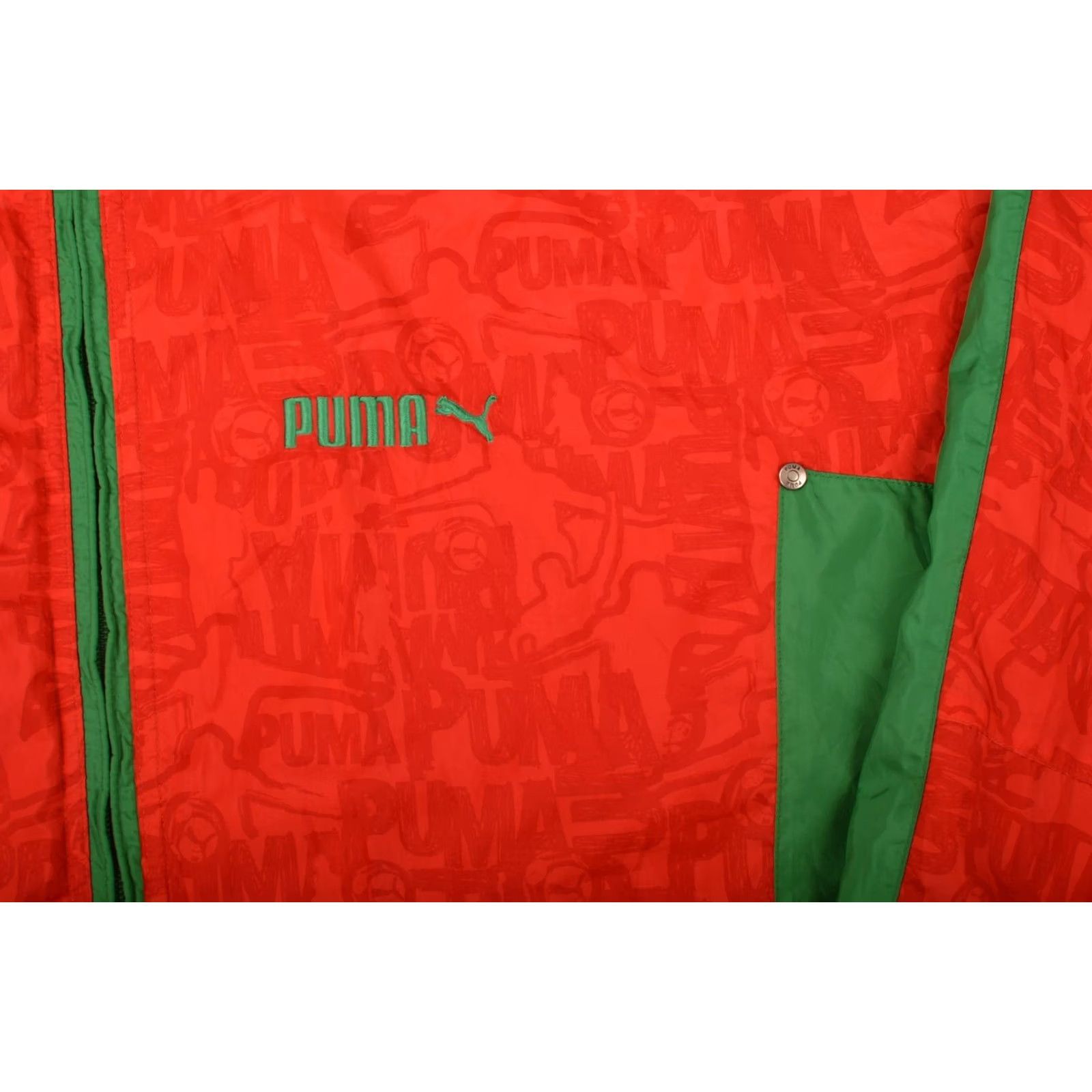 Puma PUMA Archive Red Green Hooded Full Print Track Jacket Windbreaker M Mens Jacket Red Archive Windbreaker Track Jacket Size US M / EU 48-50 / 2 - 3 Thumbnail