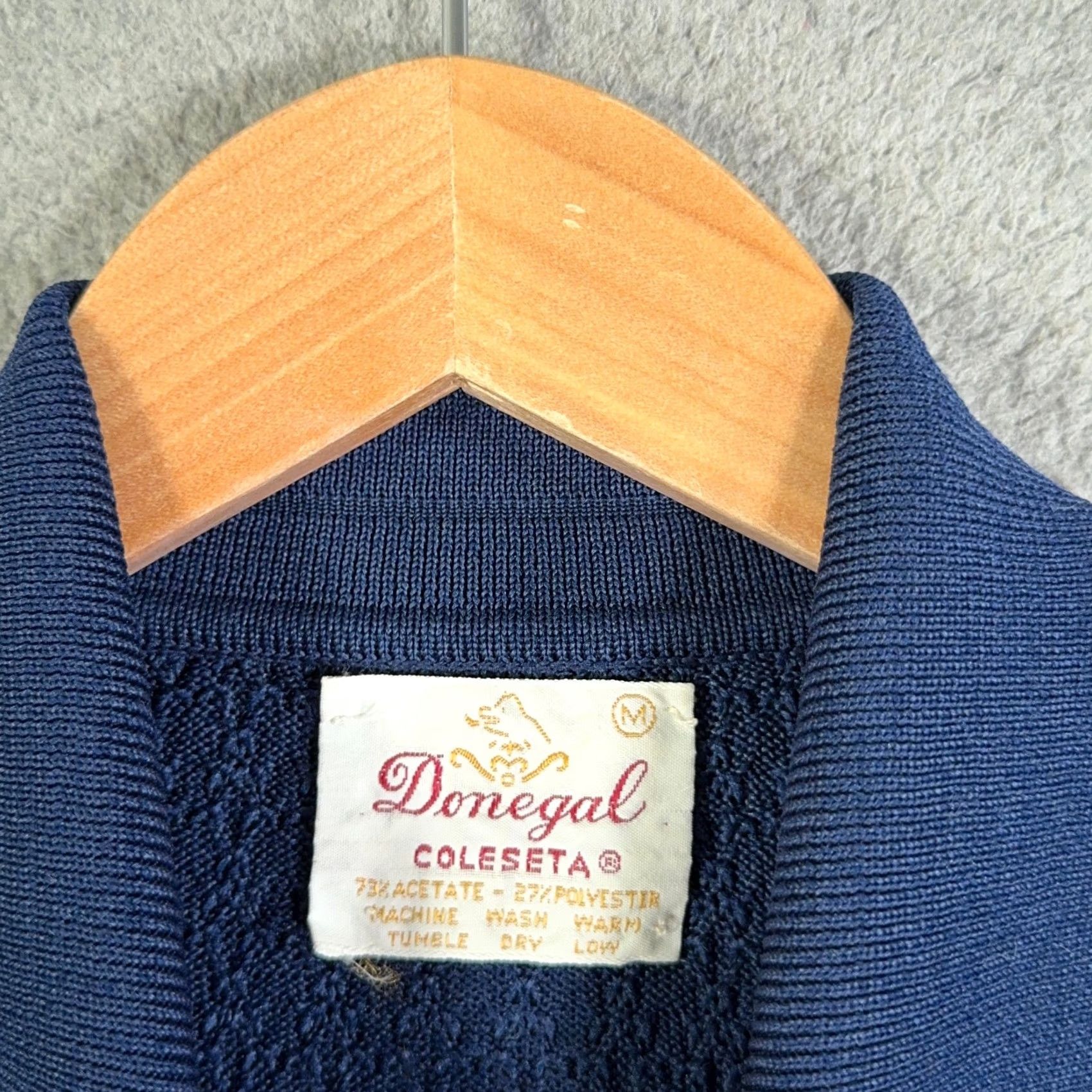 Vintage VINTAGE Donegal Coleseta Polo Shirt M Blue 60s 70s Retro Rockabilly Button-Down Collar Mens Polo Shirt Medium Bubble Texture Knit 60s 70s Size US M / EU 48-50 / 2 - 3 Thumbnail