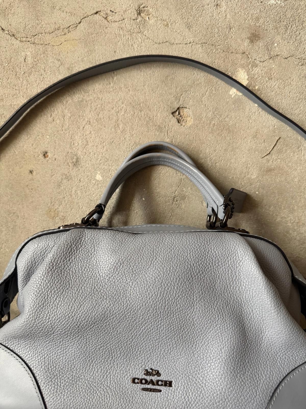 Coach Coach 2Way Lane Pebble Leather Shoulder Bag Blue Size ONE SIZE - 3 Thumbnail