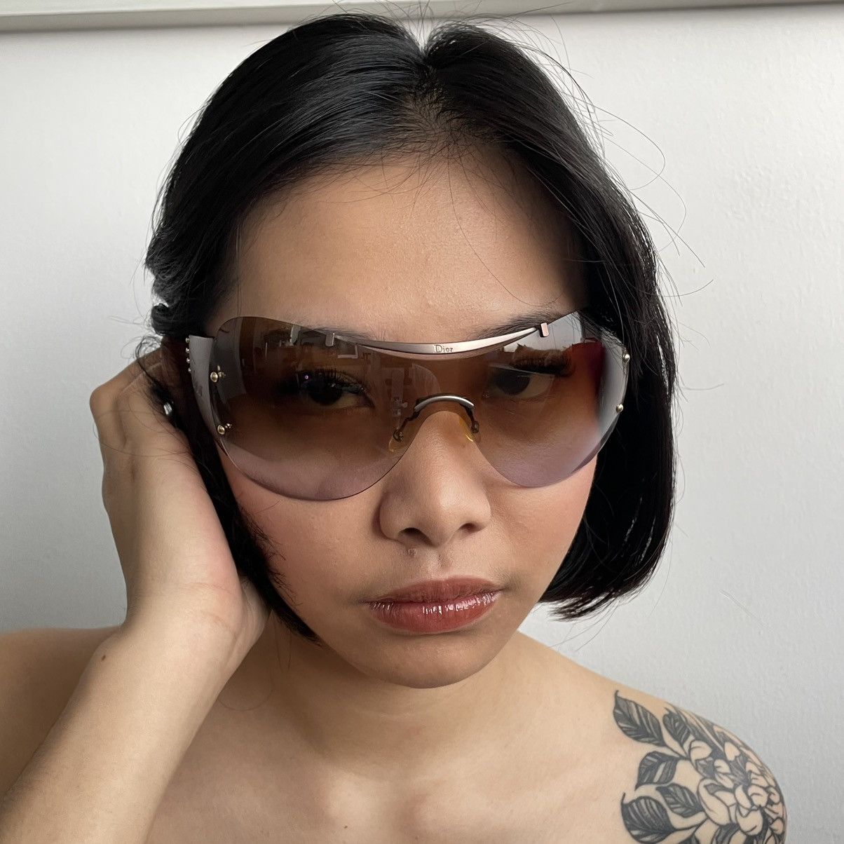 Christian Dior Monsieur VINTAGE CHRISTIAN DIOR DIORITO 1 LRVJN SKI SHIELD SUNGLASSES Size ONE SIZE - 10 Thumbnail
