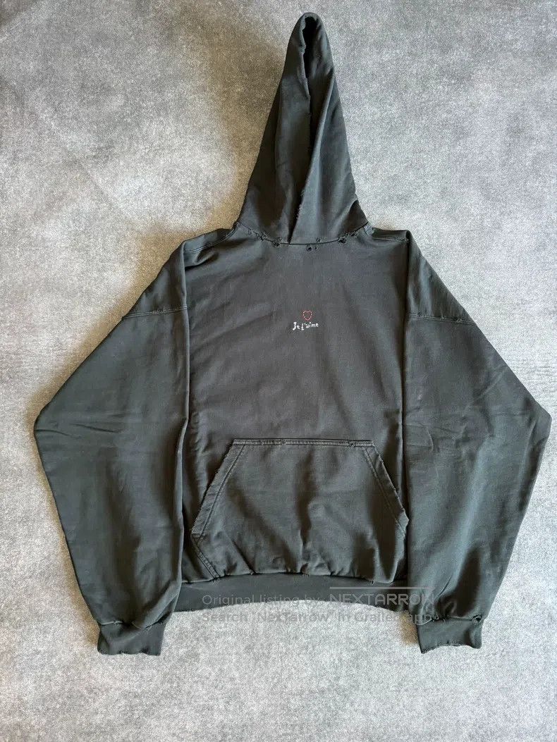 Balenciaga Balenciaga Heart Shape Love Heart Washed Destroyed Hoodie Size US XS / EU 42 / 0 - 1 Thumbnail