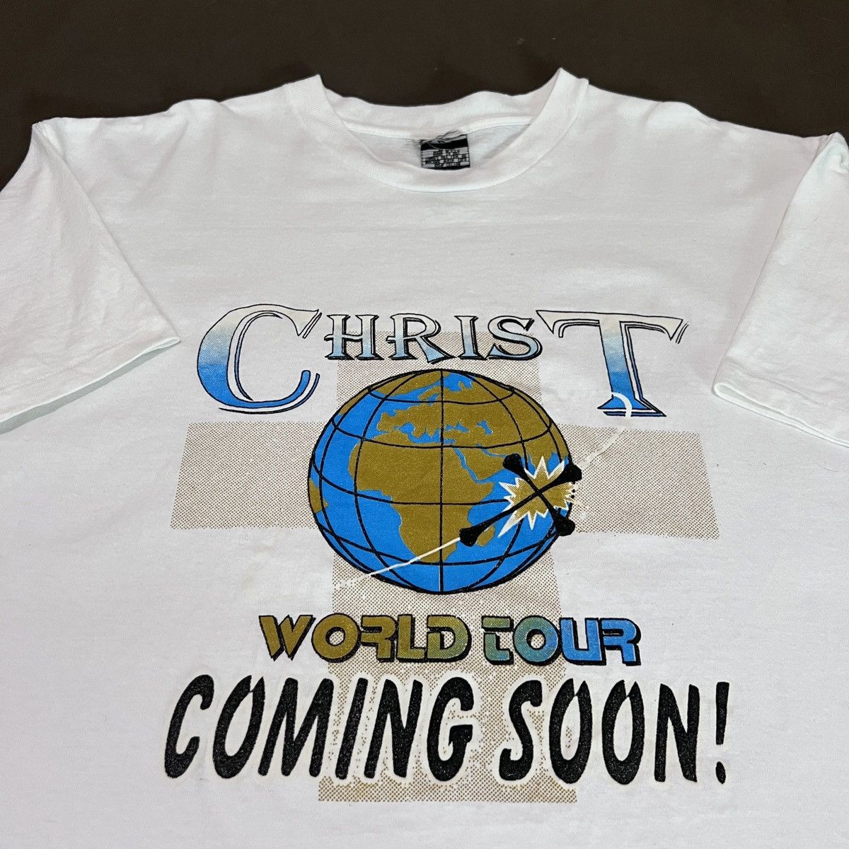Vintage Vintage 90s Christ World Tour Jesus God Holy Bible Tee XL Size US XL / EU 56 / 4 - 1 Thumbnail