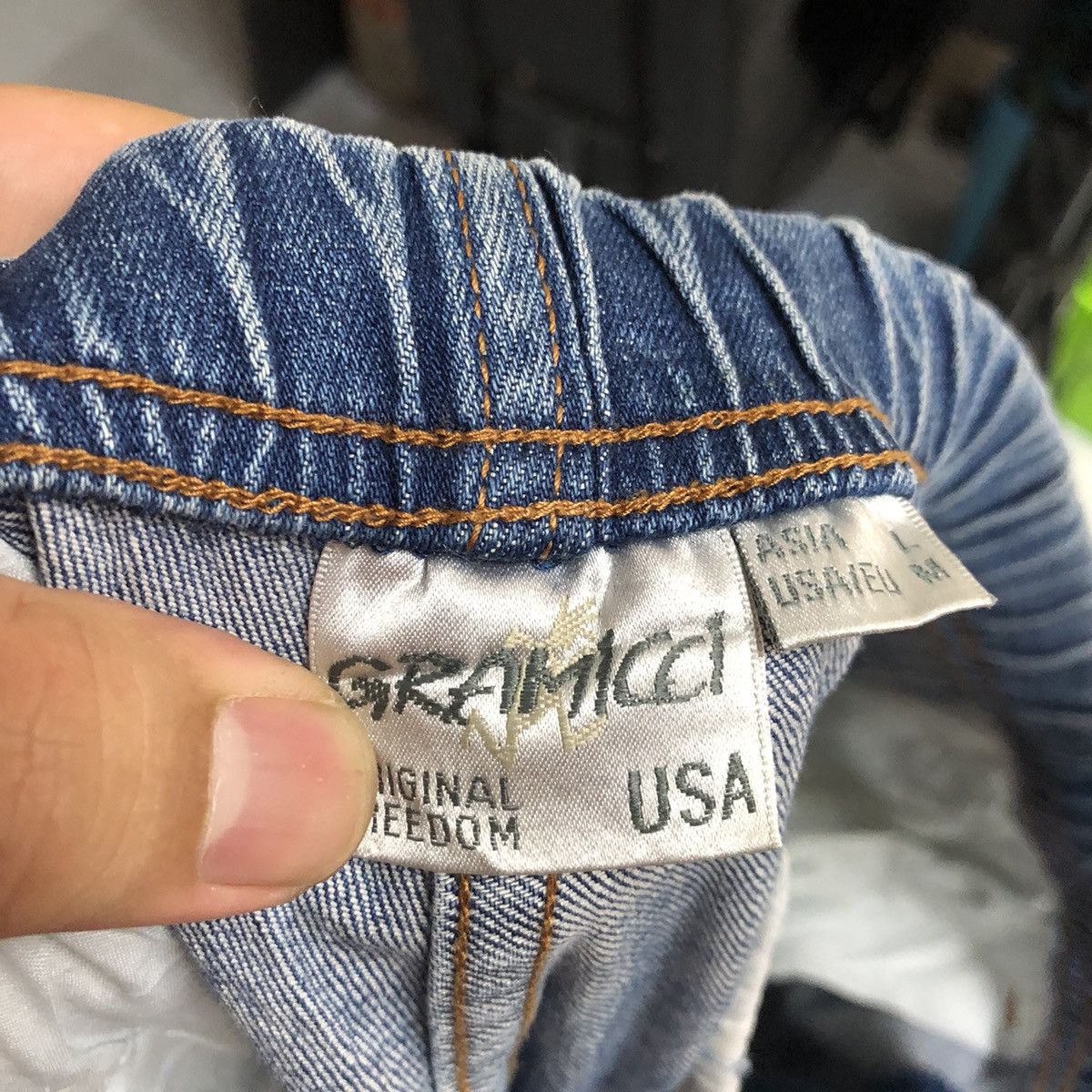 Gramicci Gramicci Blue ripped distressed Denim Pants #A2135 Size US 31 - 20 Thumbnail