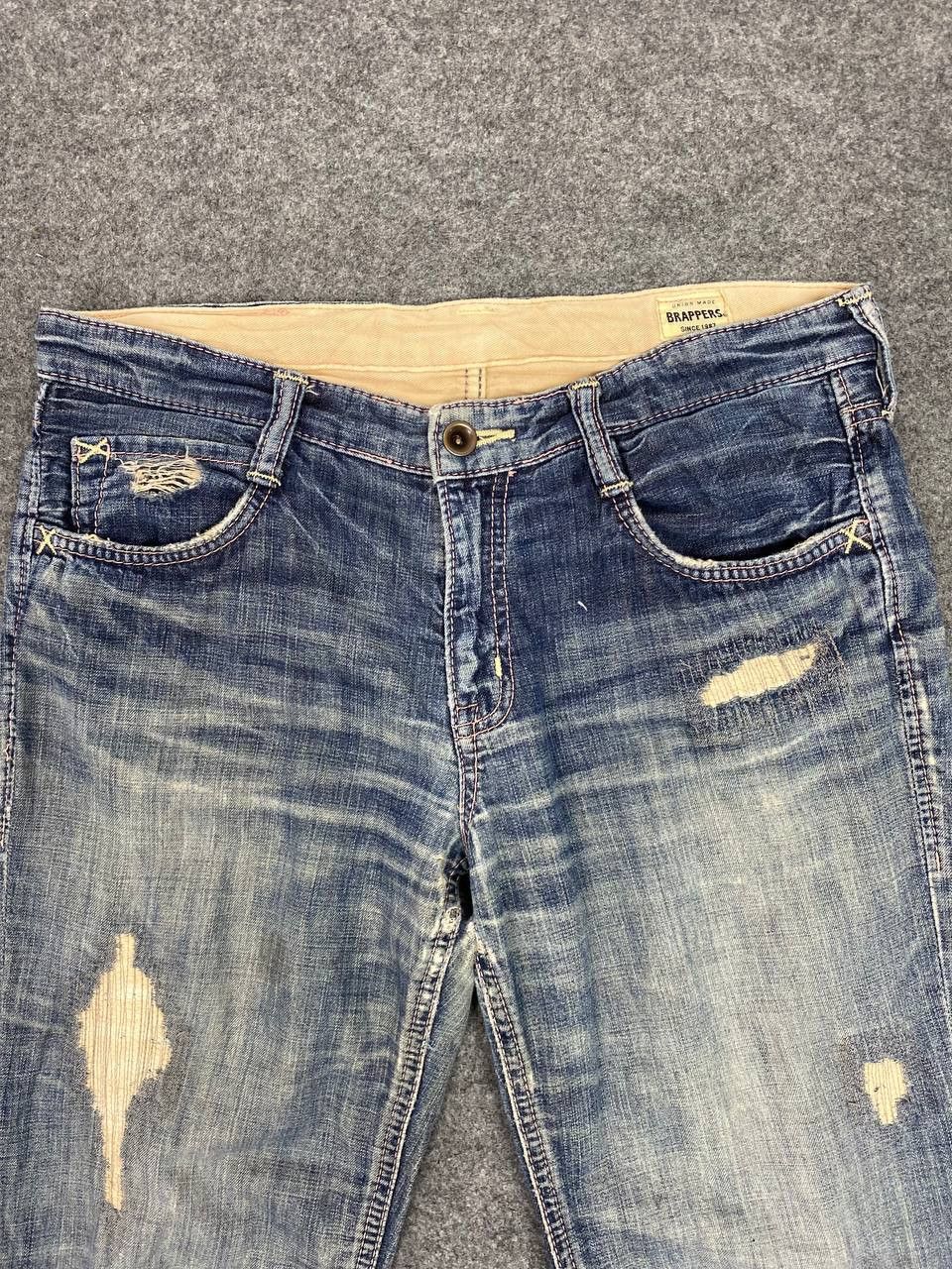 Japanese Brand brappers distressed denim nice design Size 32" / US 10 / IT 46 - 10 Thumbnail