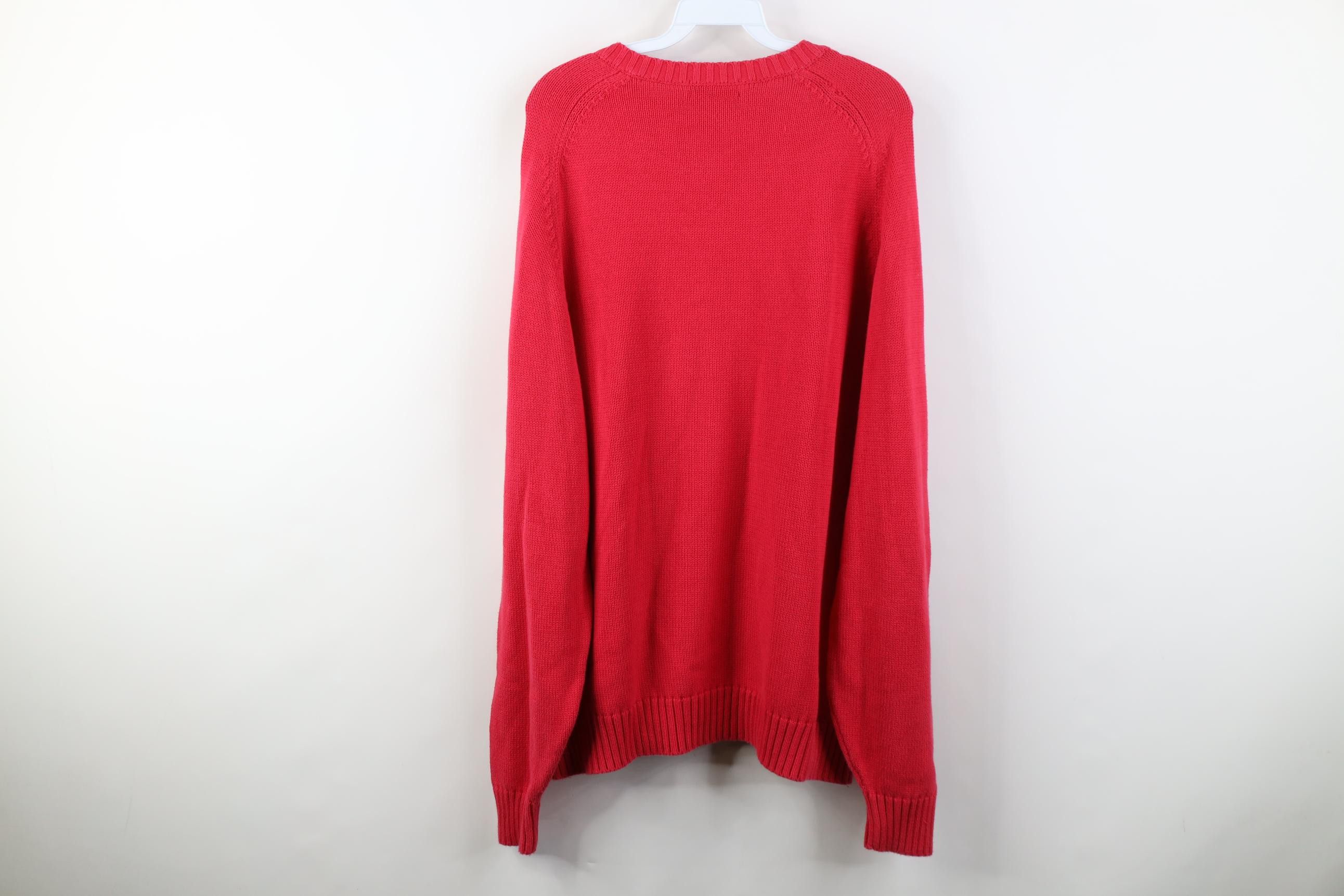 Lands' End Vintage 90s Lands End Knit V-Neck Sweater Japan Red Pink Size US XL / EU 56 / 4 - 10 Thumbnail