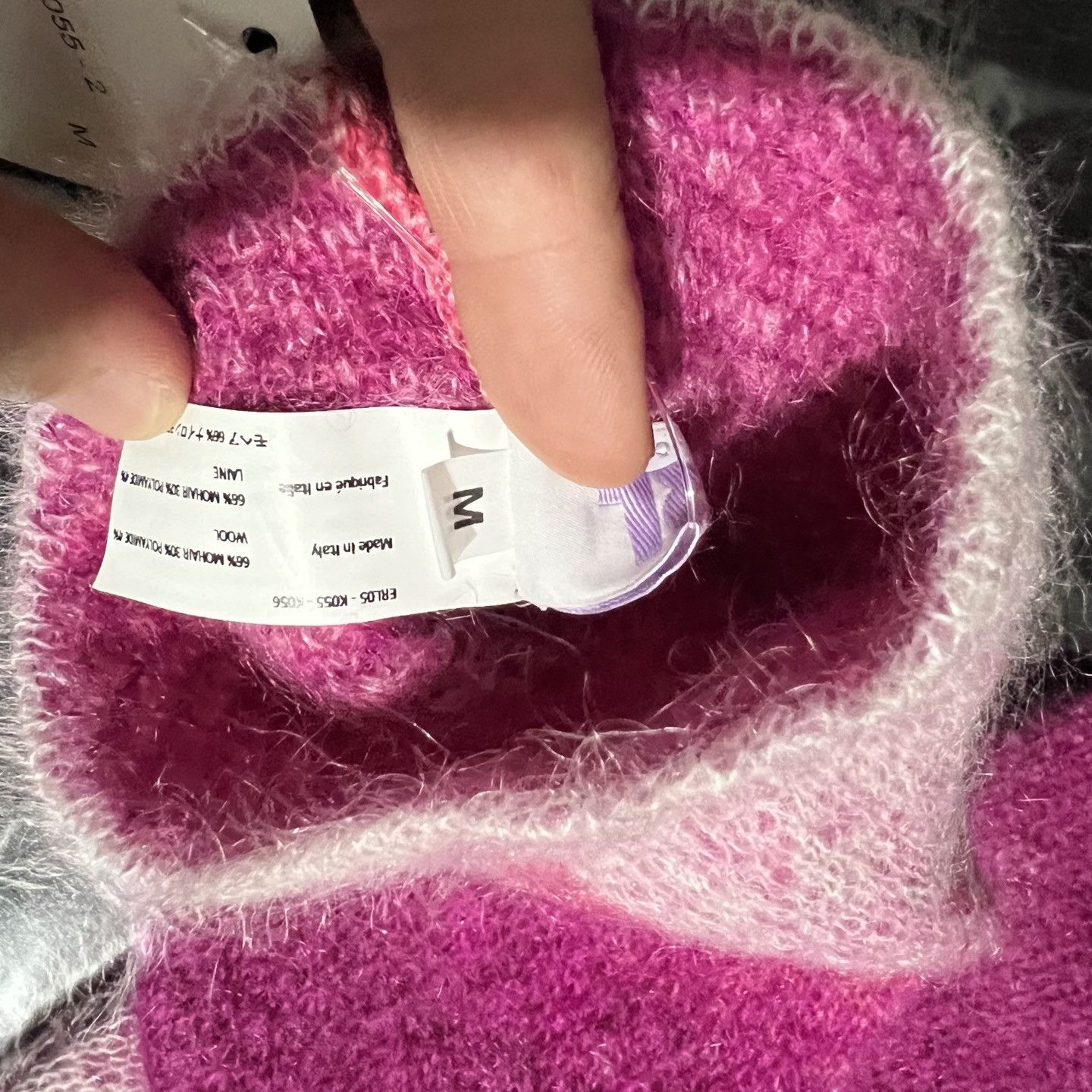ERL ERL Mohair Knit Blended Gloves Pink (M) Size ONE SIZE - 3 Thumbnail