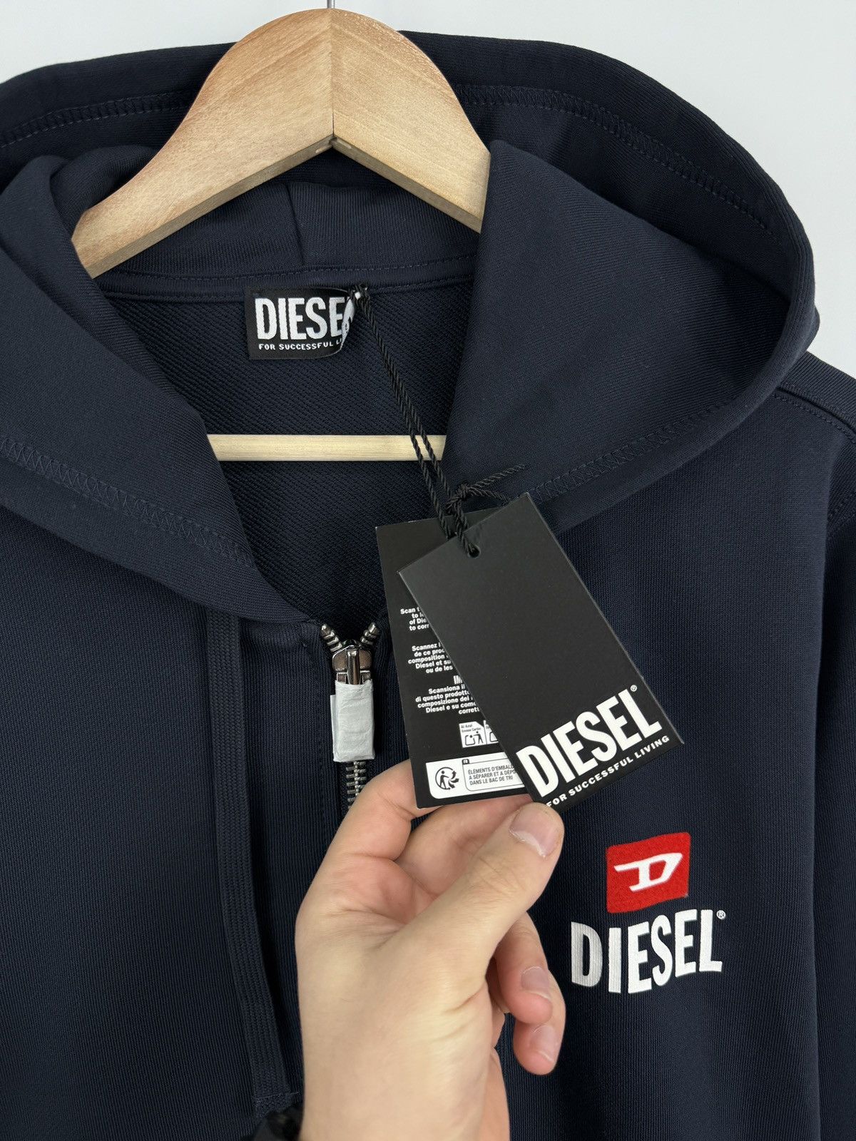 Diesel 🇺🇸 NWT❗️Diesel Full Zip Hoodie Blue For Successful Living Y2K Size US L / EU 52-54 / 3 - 5 Thumbnail