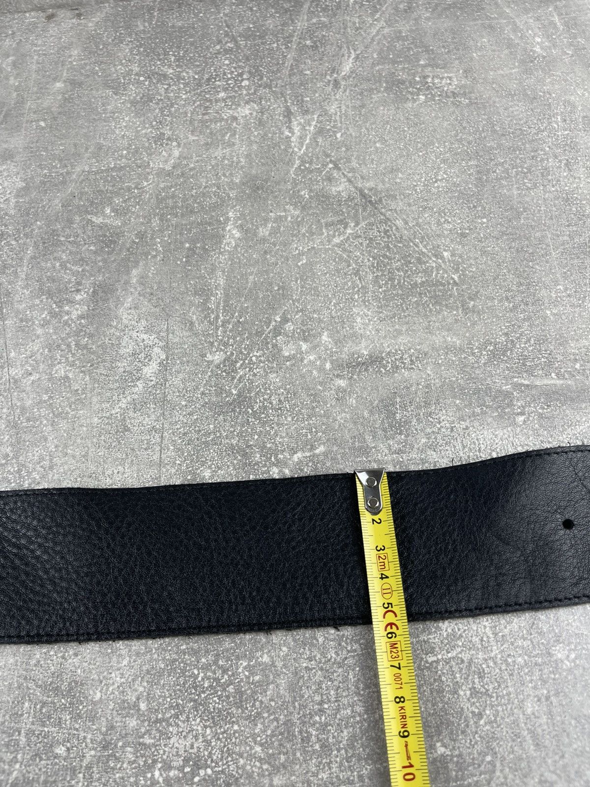 Other Vintage Grunge Punk Gothic Wide Curved Black Leather Belt Size ONE SIZE - 6 Thumbnail