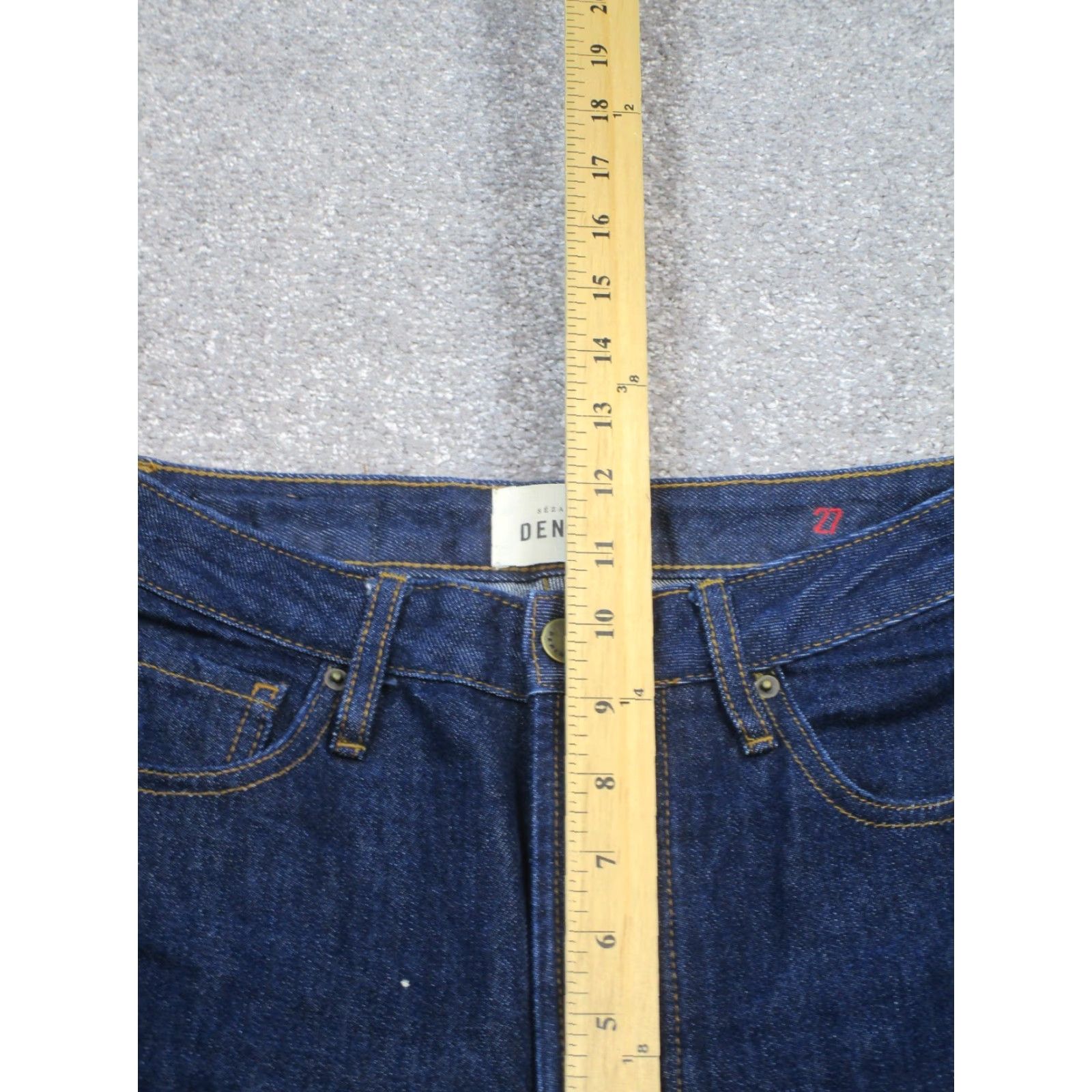 Vintage VINTAGE Sezane Jeans Womens 27 Dark Wash Denim Tapered Fit High Rise Button Fly 2010s Women's Size 27" / US 4 / IT 40 - 5 Thumbnail