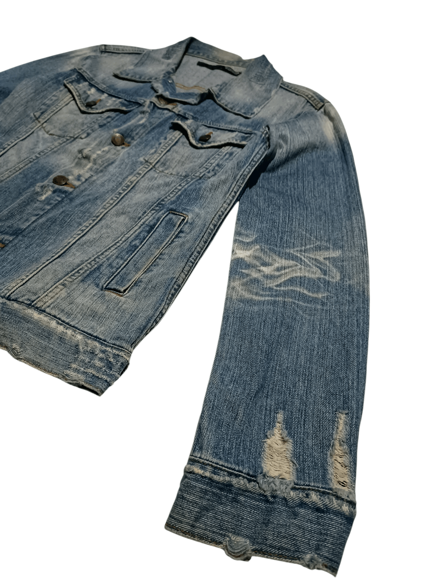 14th Addiction Japanese Brand Ripped Denim Jacket Slim Fit Size US M / EU 48-50 / 2 - 4 Thumbnail