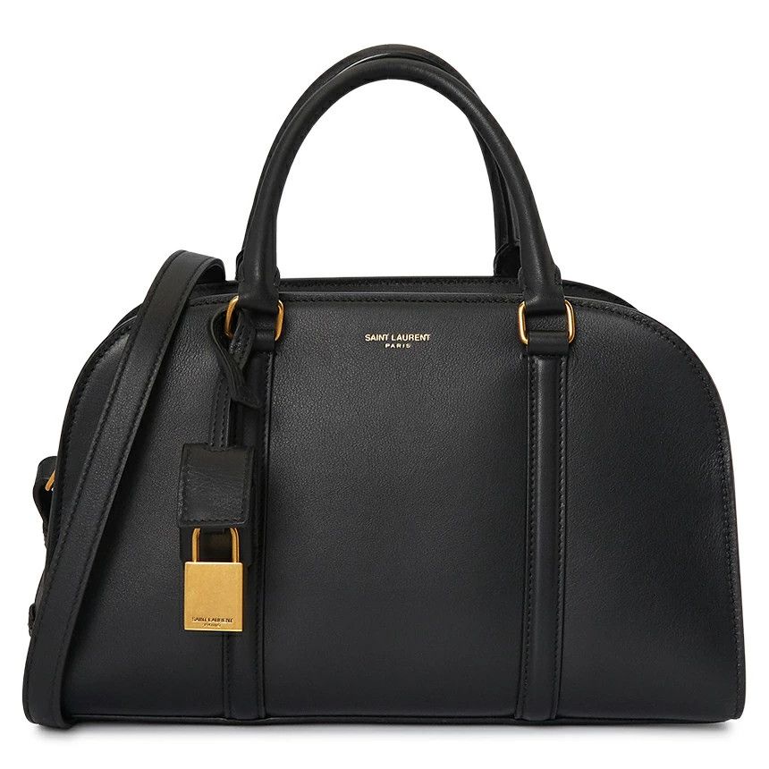 Saint Laurent Tote Shoulder Bag Cowhide Handle Bag Black