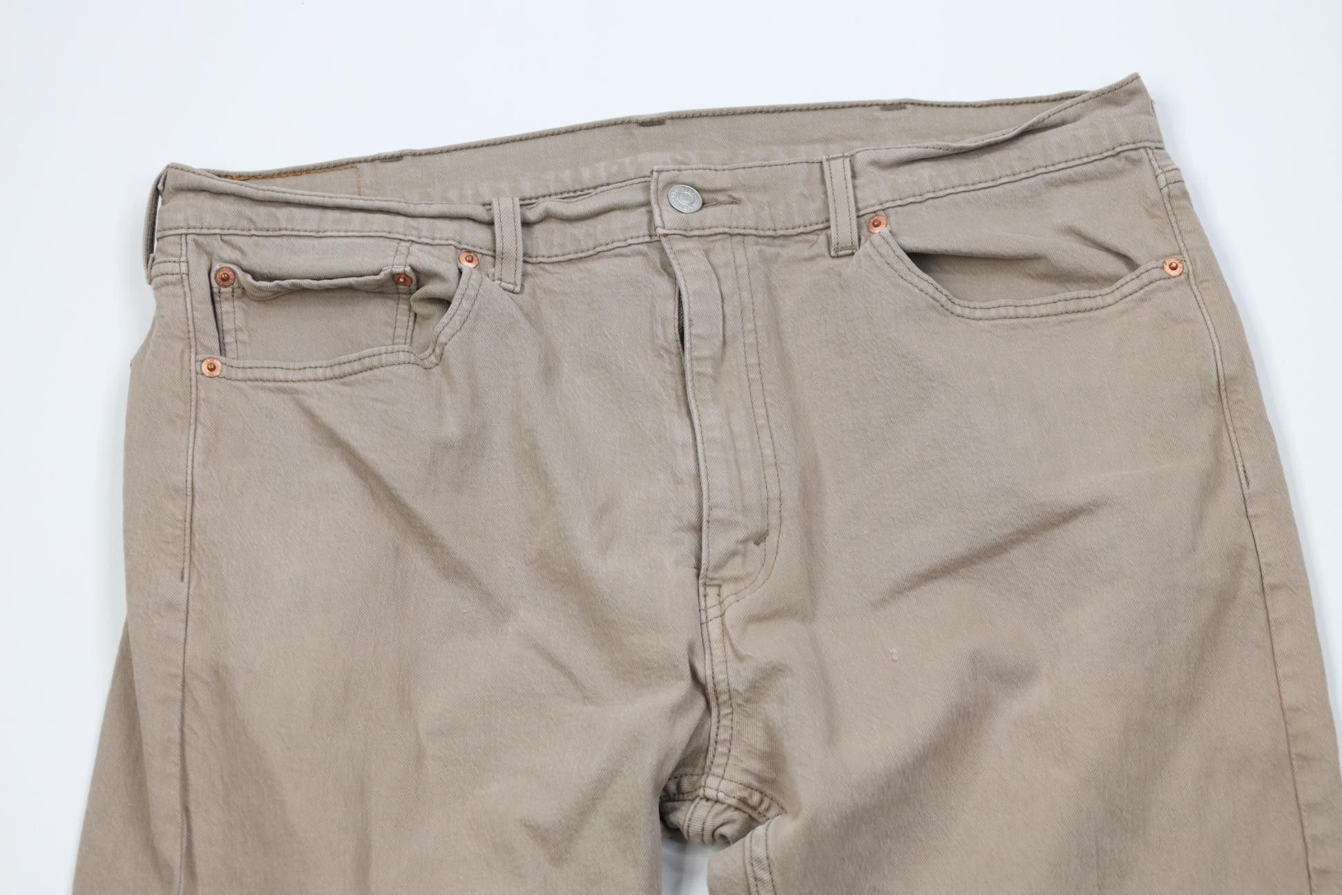 Levi's Vintage Y2K Levis 505 Regular Straight Leg Jeans Beige Size US 38 / EU 54 - 2 Thumbnail