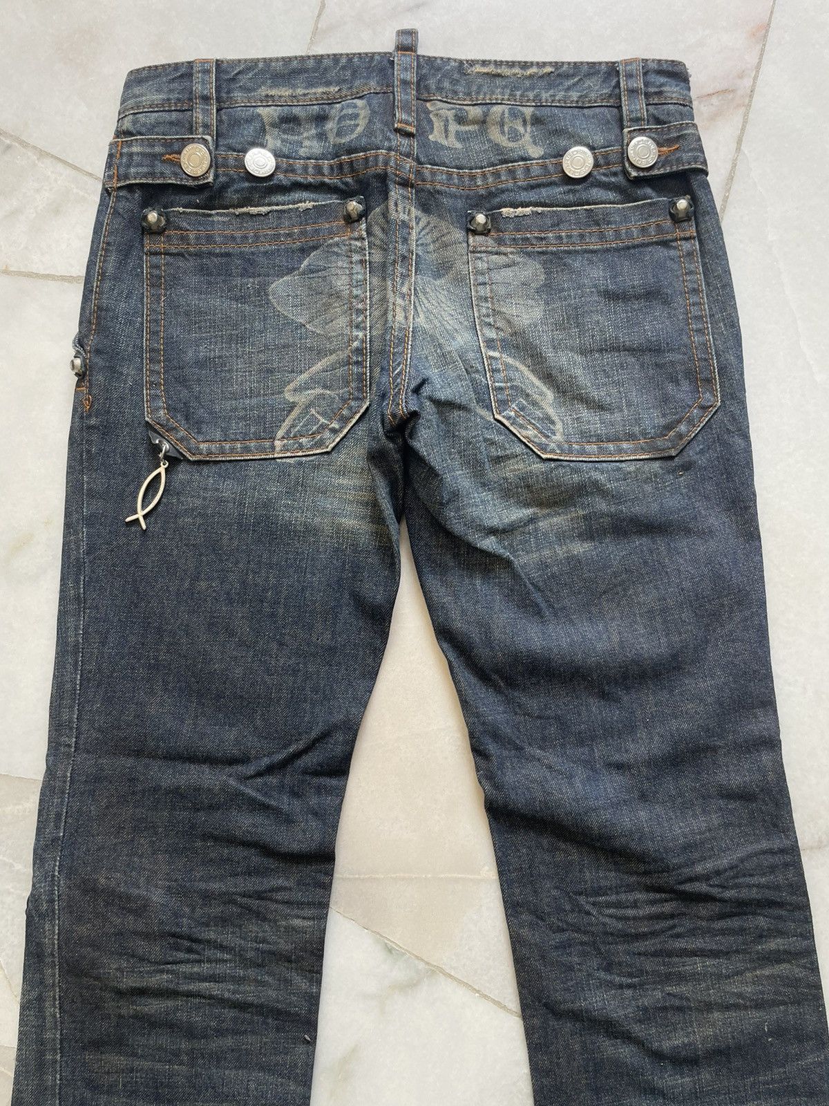 Dsquared2 Rare Dsquared2 Distressed Stamped Art Leather Pocket Knee Size US 32 / EU 48 - 7 Thumbnail